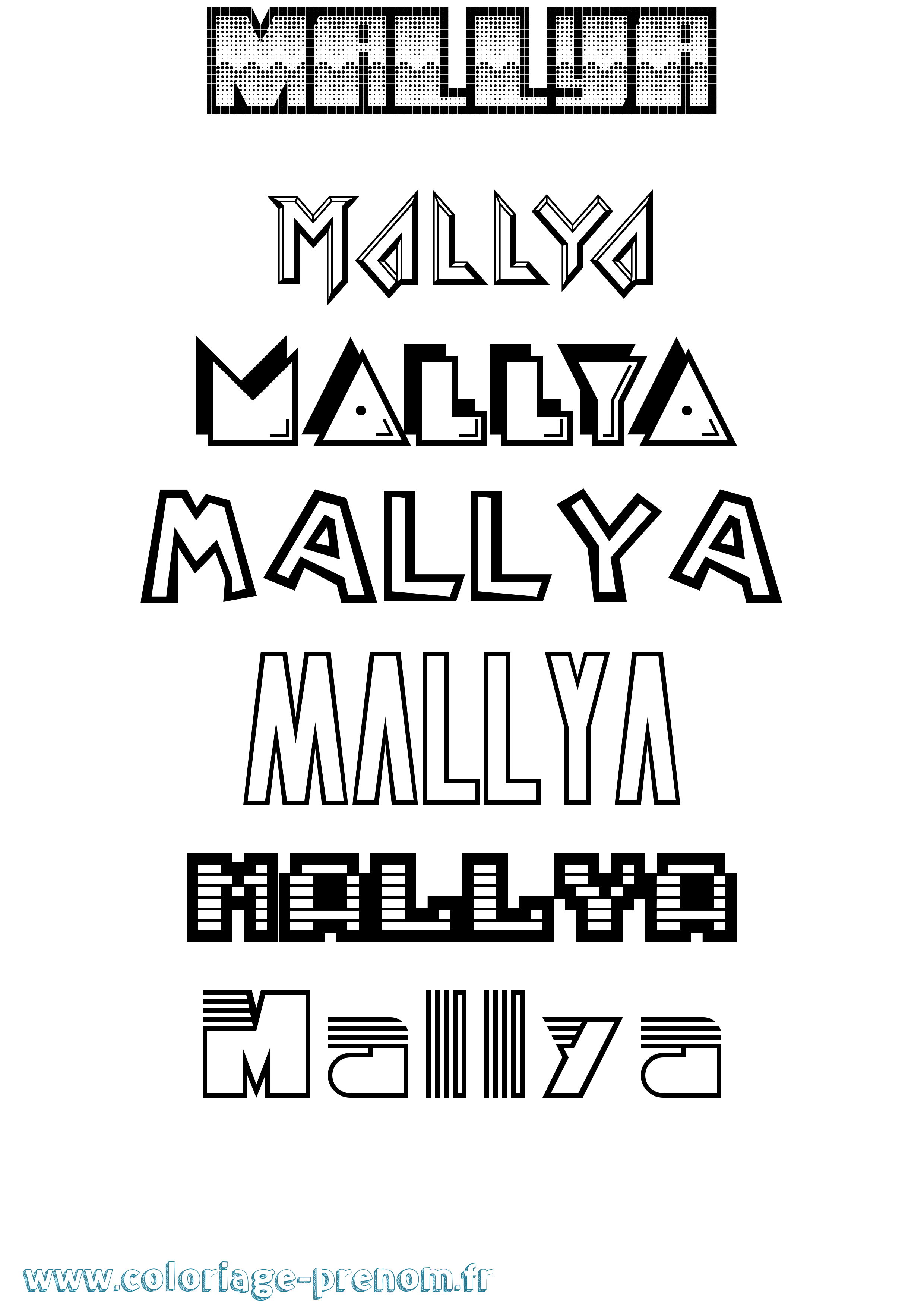 Coloriage Mallya Jeux Vidéos Coloriage prénom Mallya Jeux Vidéos