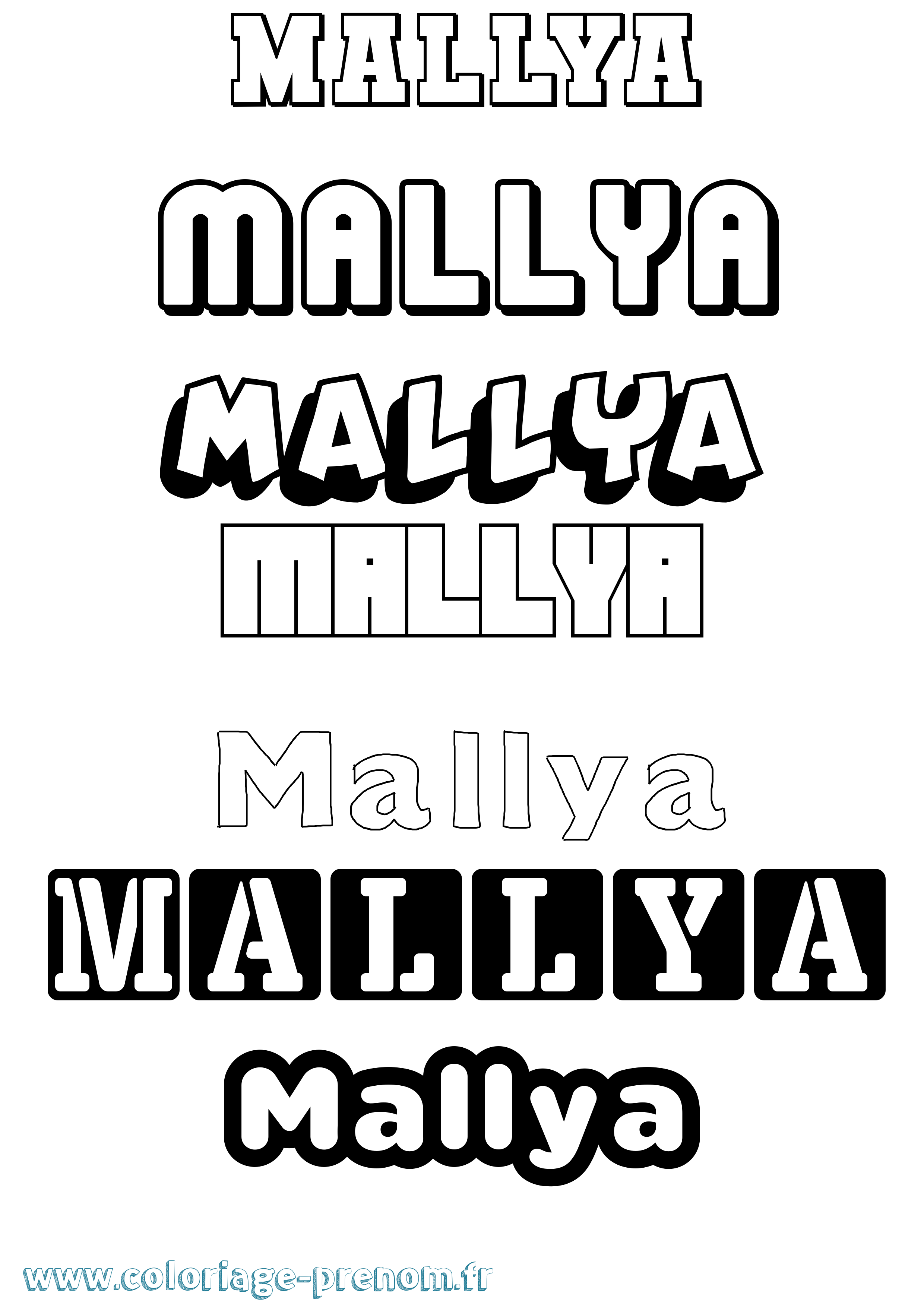 Coloriage Mallya Simple Coloriage prénom Mallya Simple