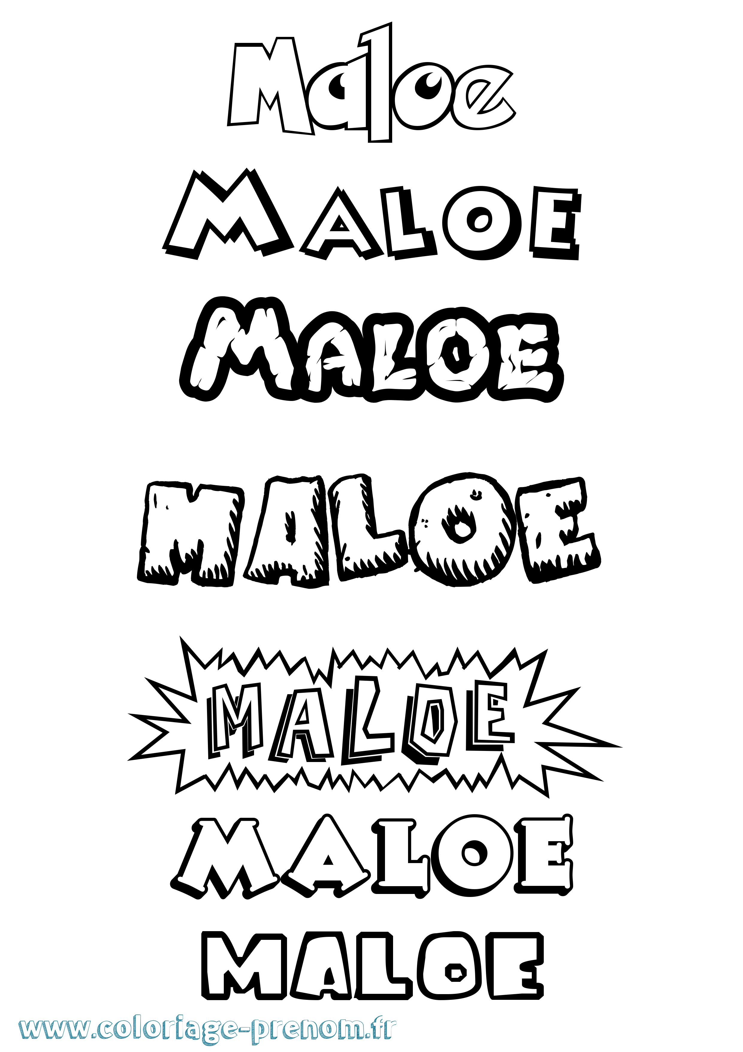 Coloriage Maloe Dessin Animé Coloriage prénom Maloe Dessin Animé
