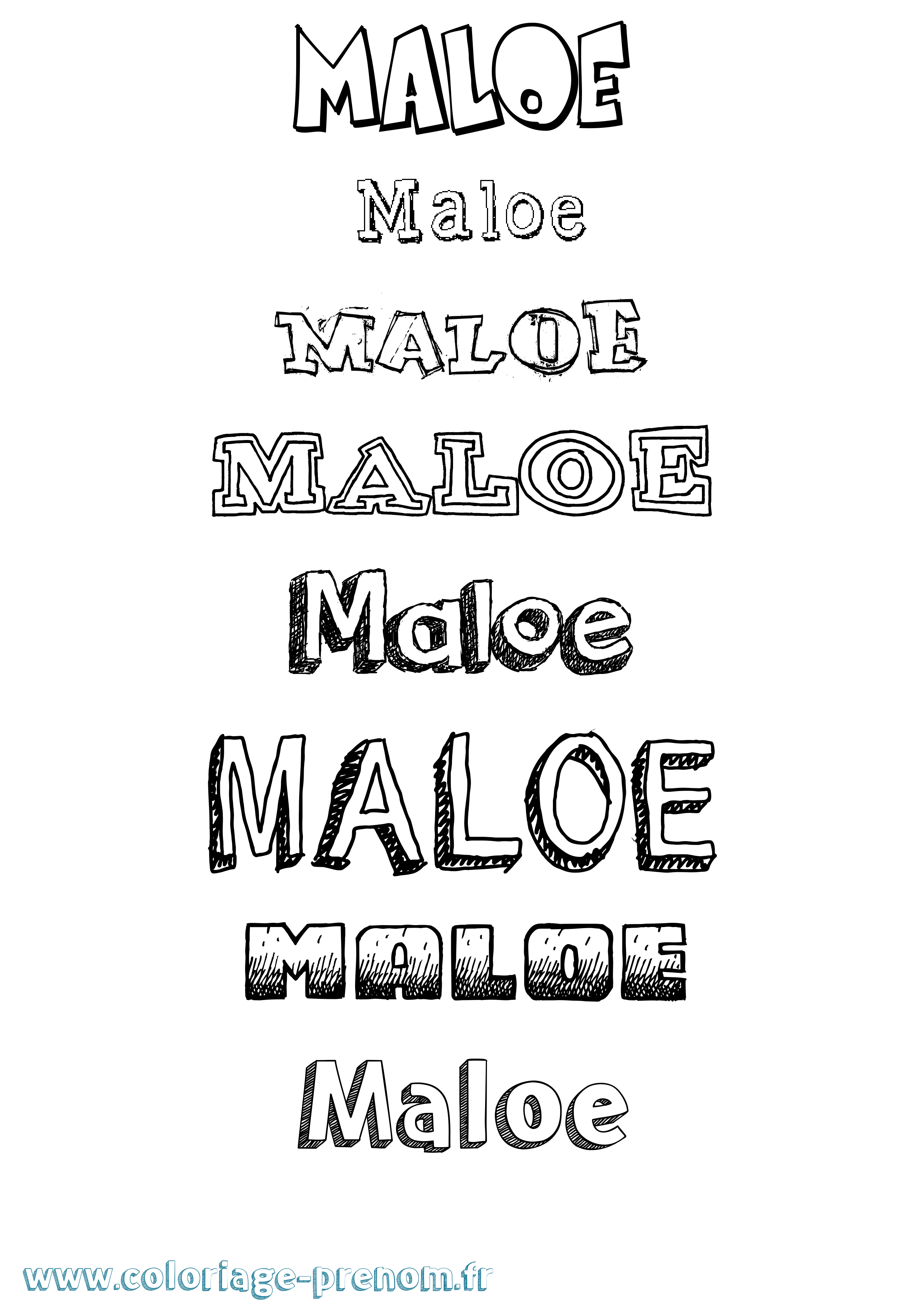 Coloriage Maloe Dessiné Coloriage prénom Maloe Dessiné