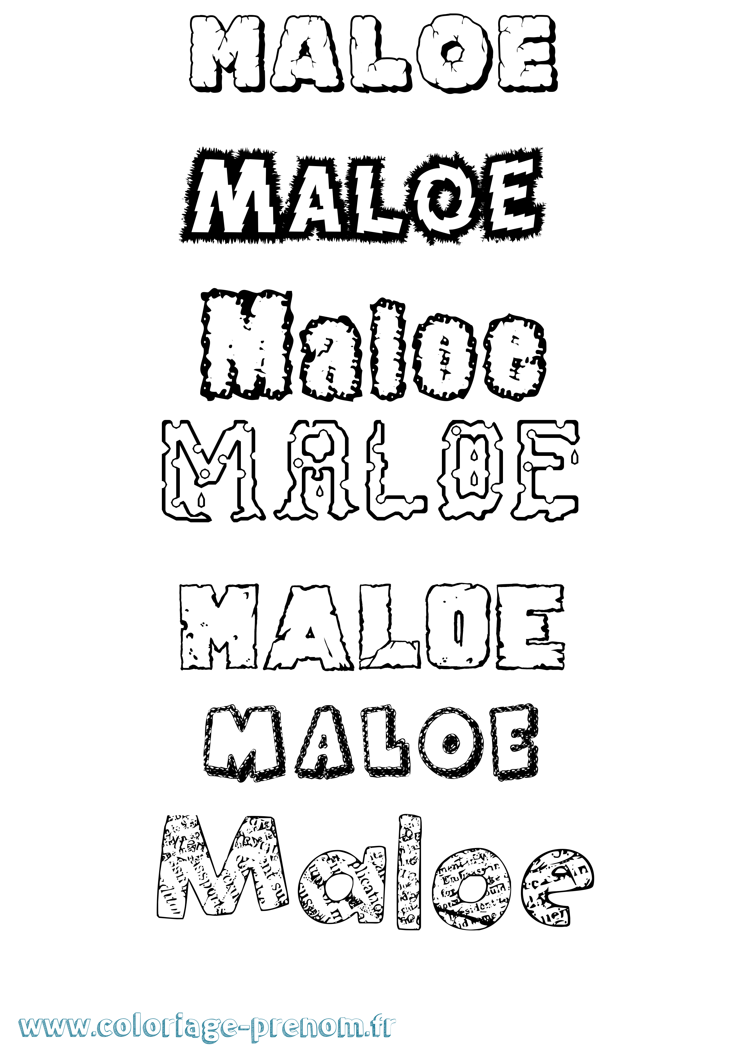 Coloriage Maloe Destructuré Coloriage prénom Maloe Destructuré