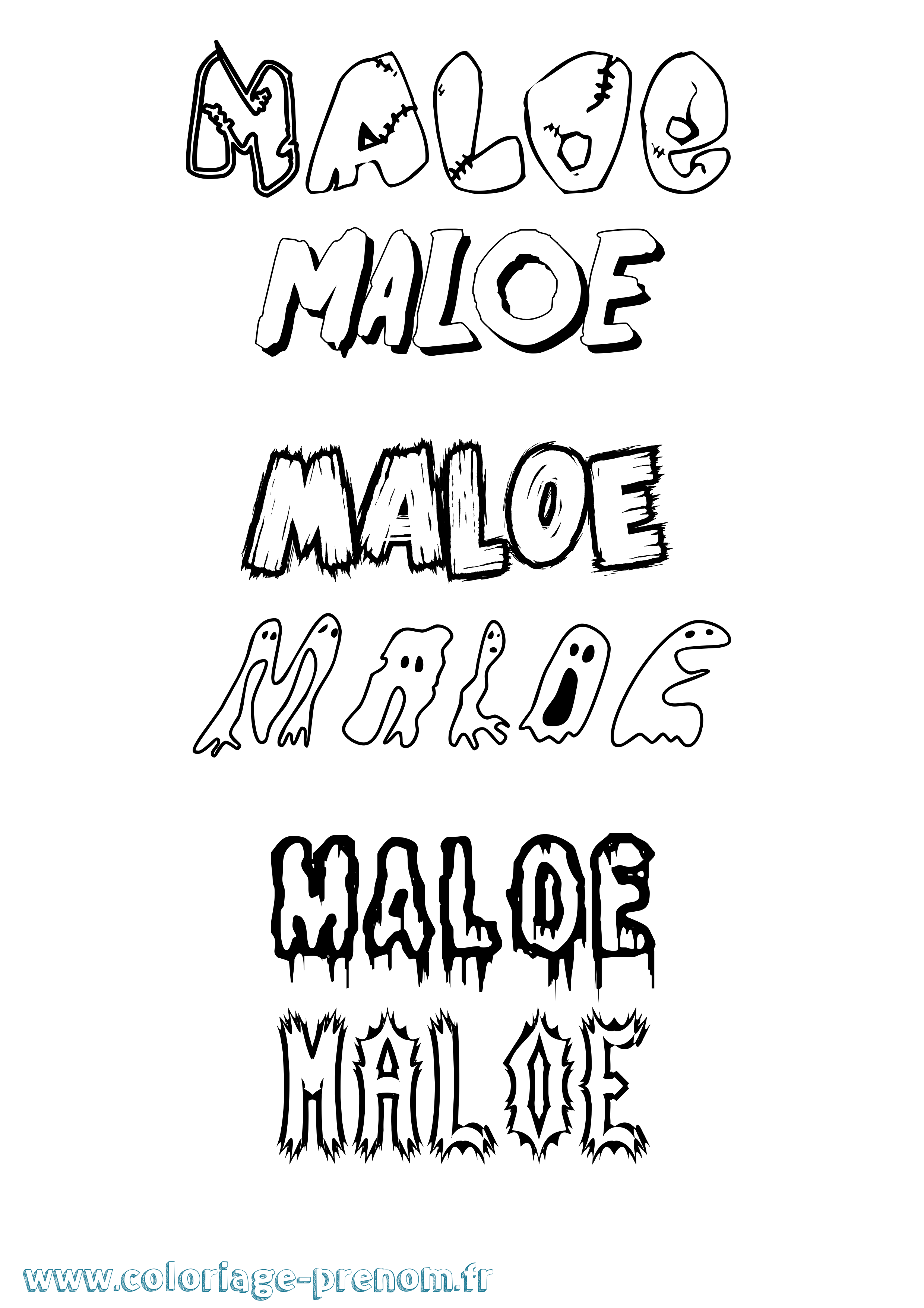Coloriage Maloe Frisson Coloriage prénom Maloe Frisson