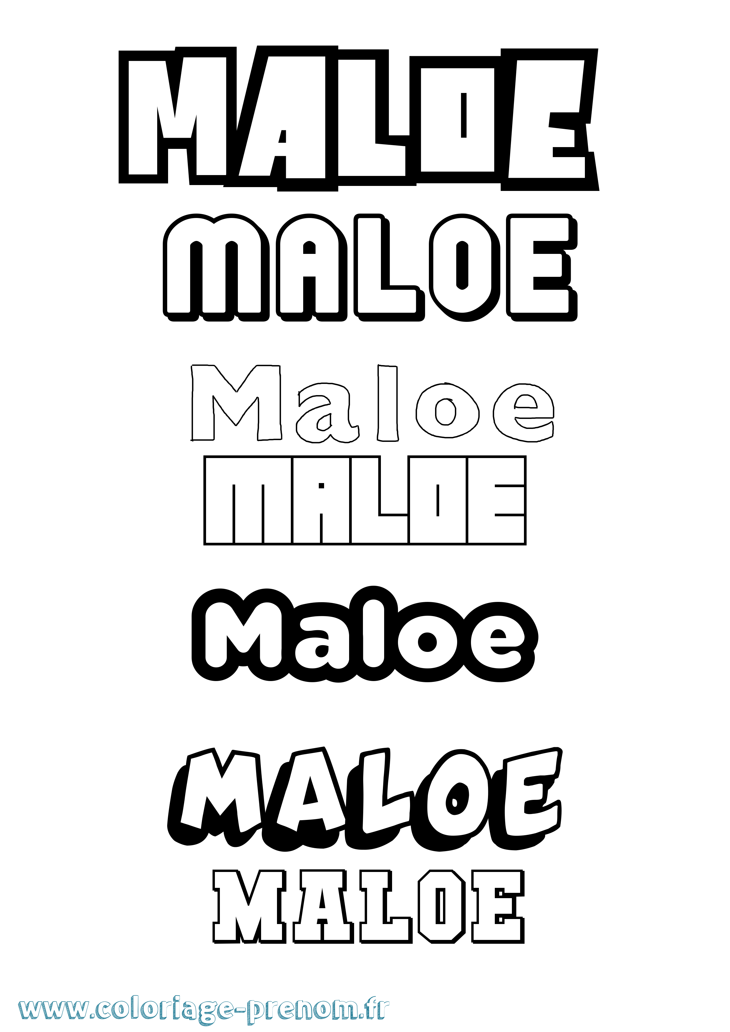 Coloriage Maloe Simple Coloriage prénom Maloe Simple