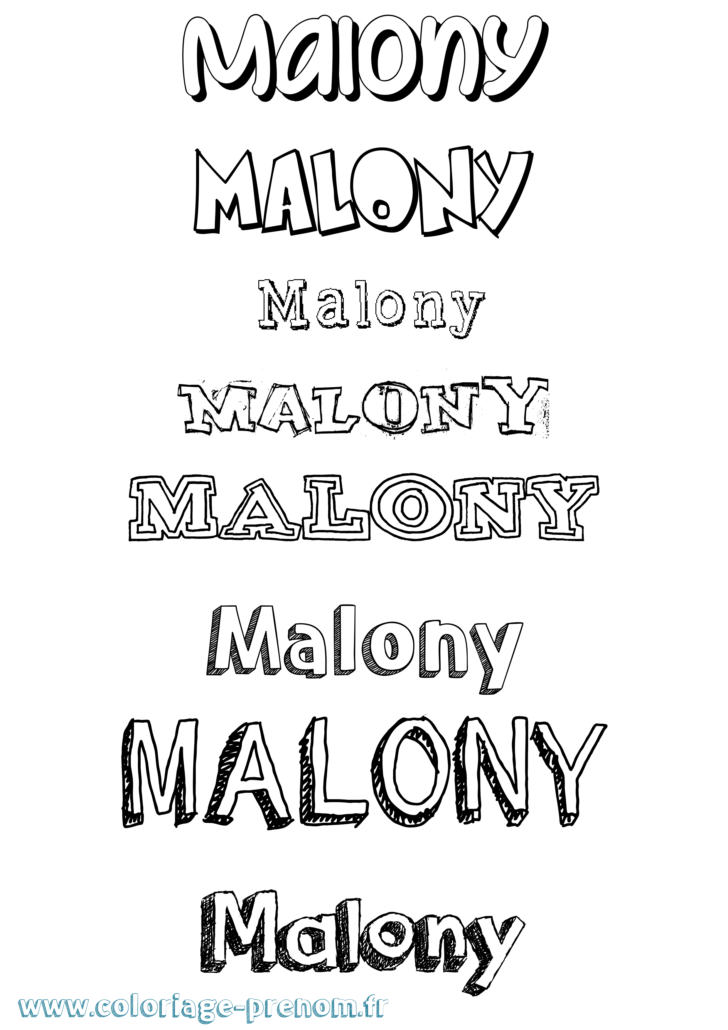 Coloriage Malony Dessiné Coloriage prénom Malony Dessiné