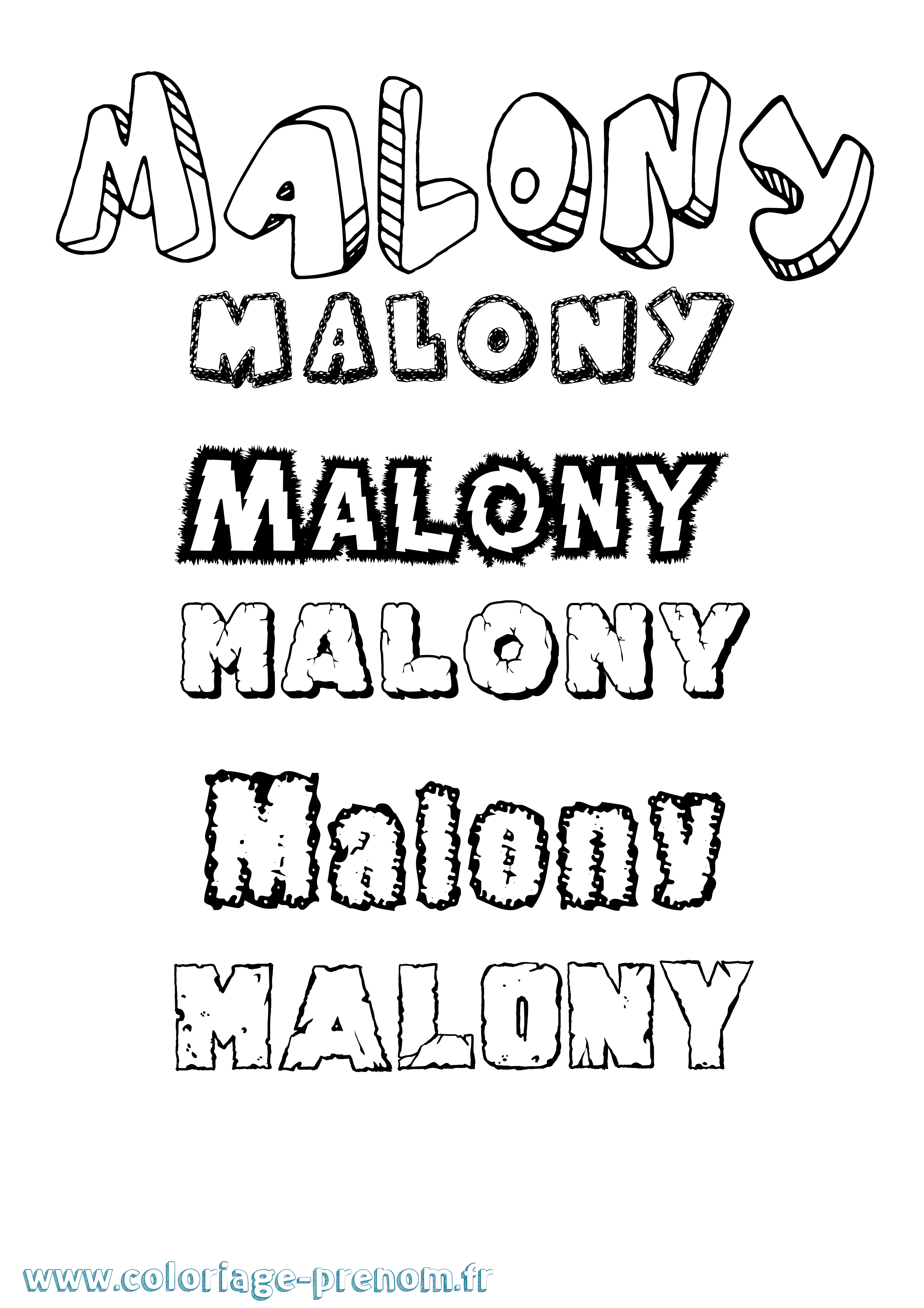 Coloriage Malony Destructuré Coloriage prénom Malony Destructuré
