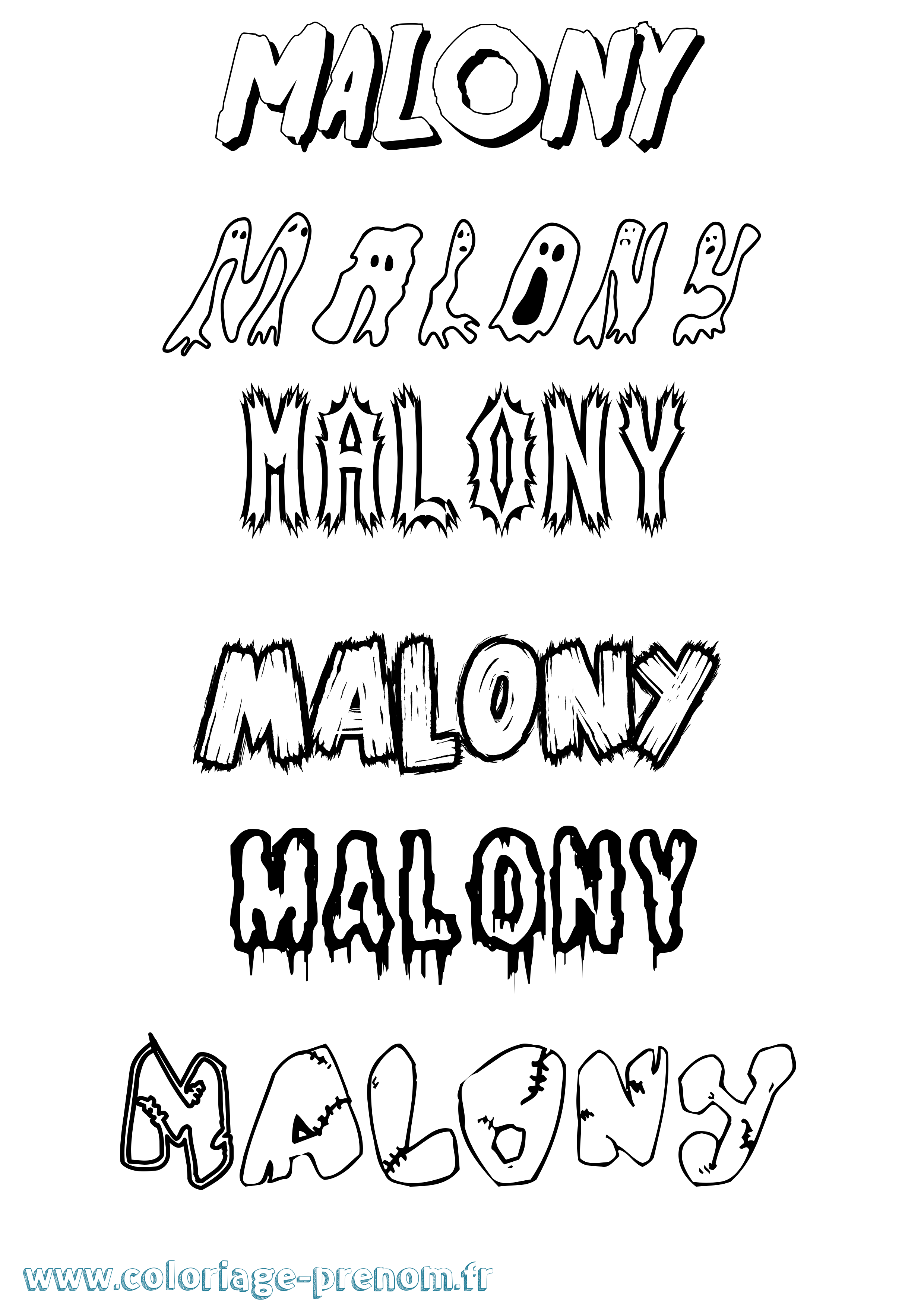 Coloriage Malony Frisson Coloriage prénom Malony Frisson