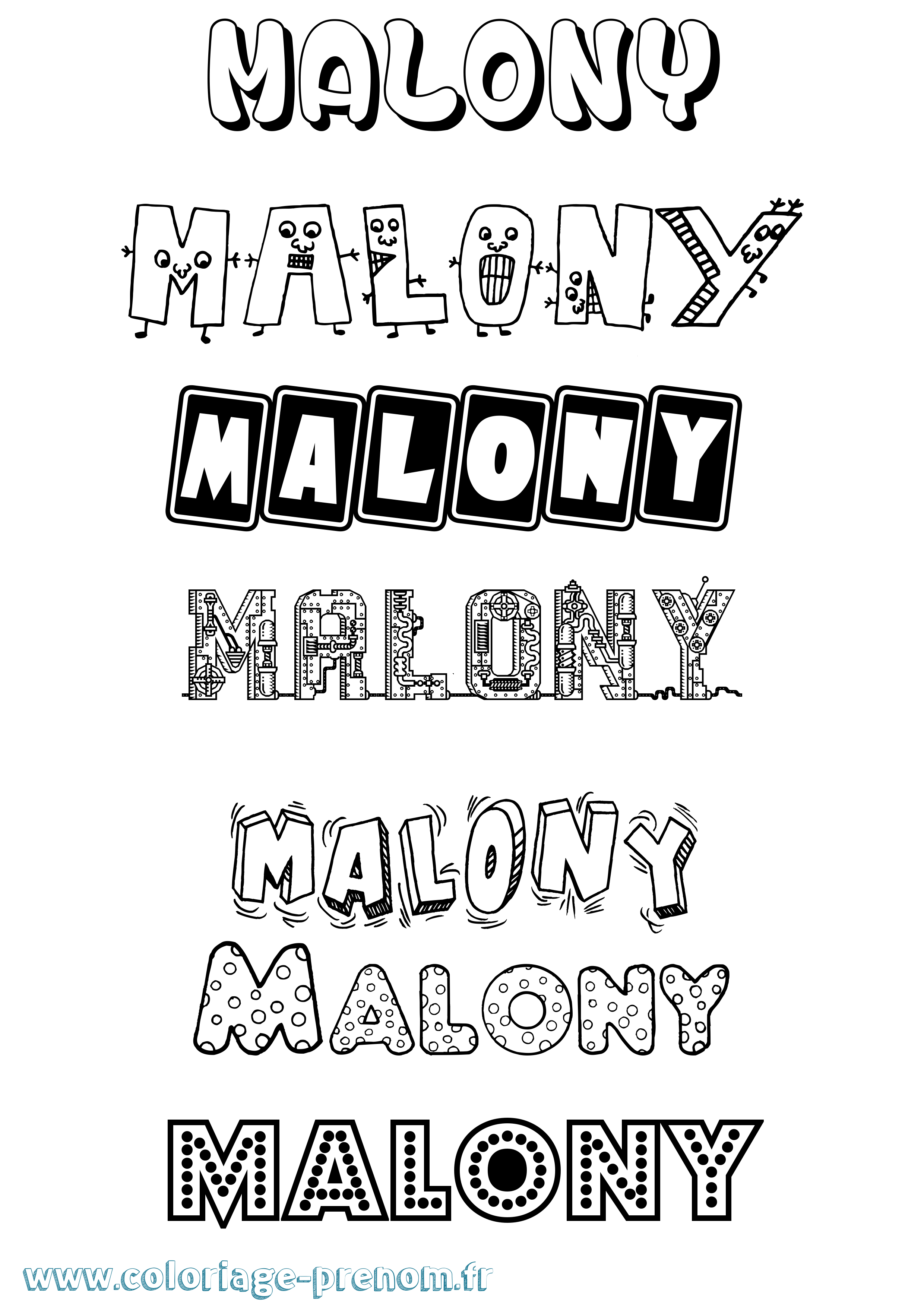 Coloriage Malony Fun Coloriage prénom Malony Fun