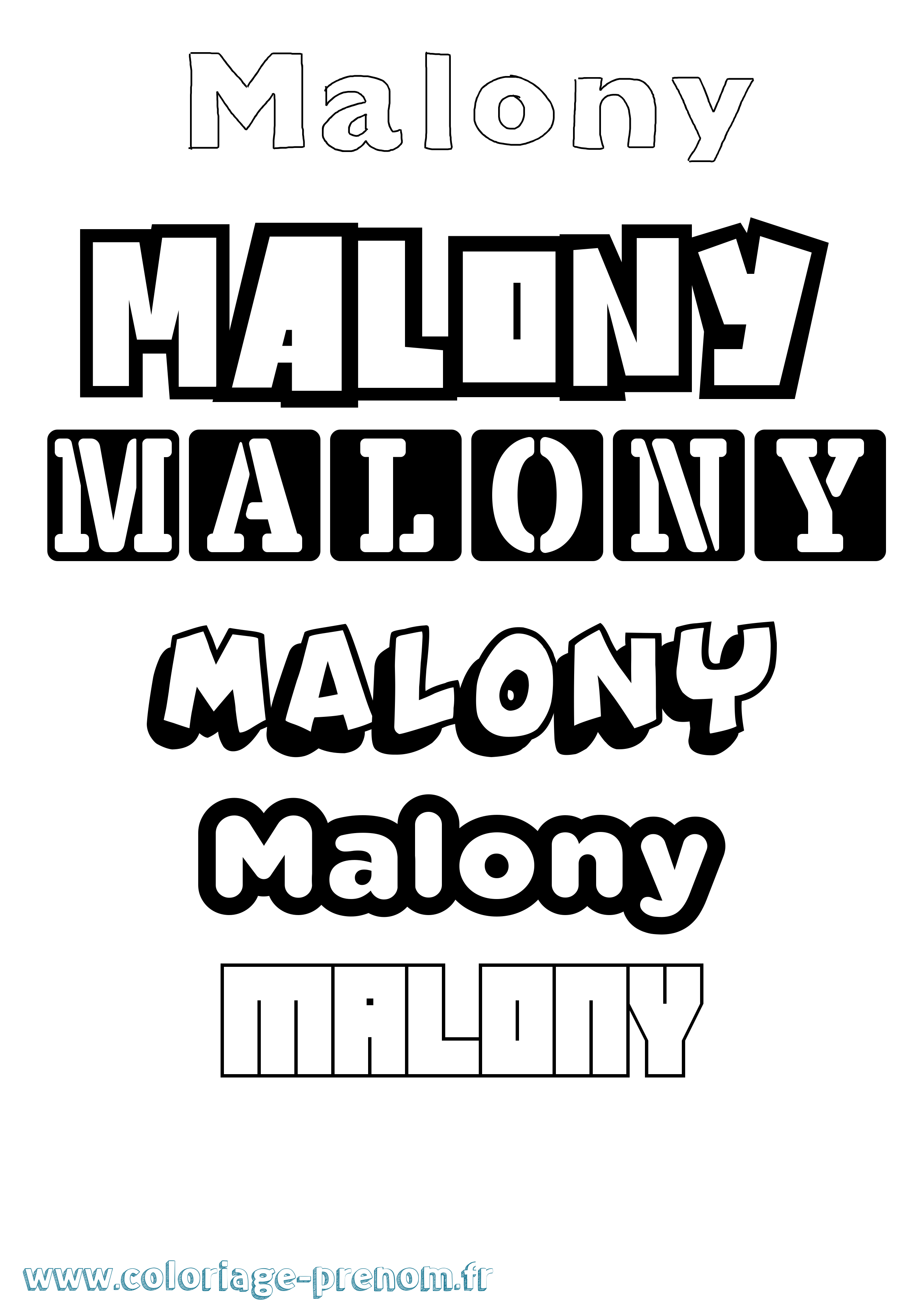 Coloriage Malony Simple Coloriage prénom Malony Simple