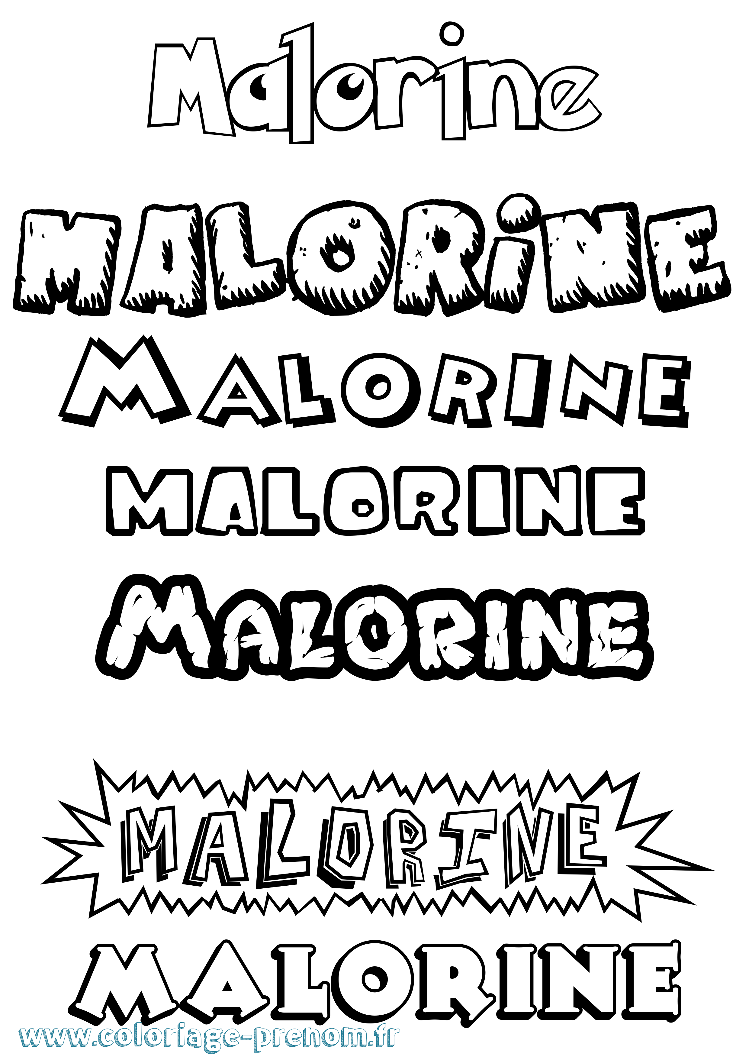 Coloriage Malorine Dessin Animé Coloriage prénom Malorine Dessin Animé