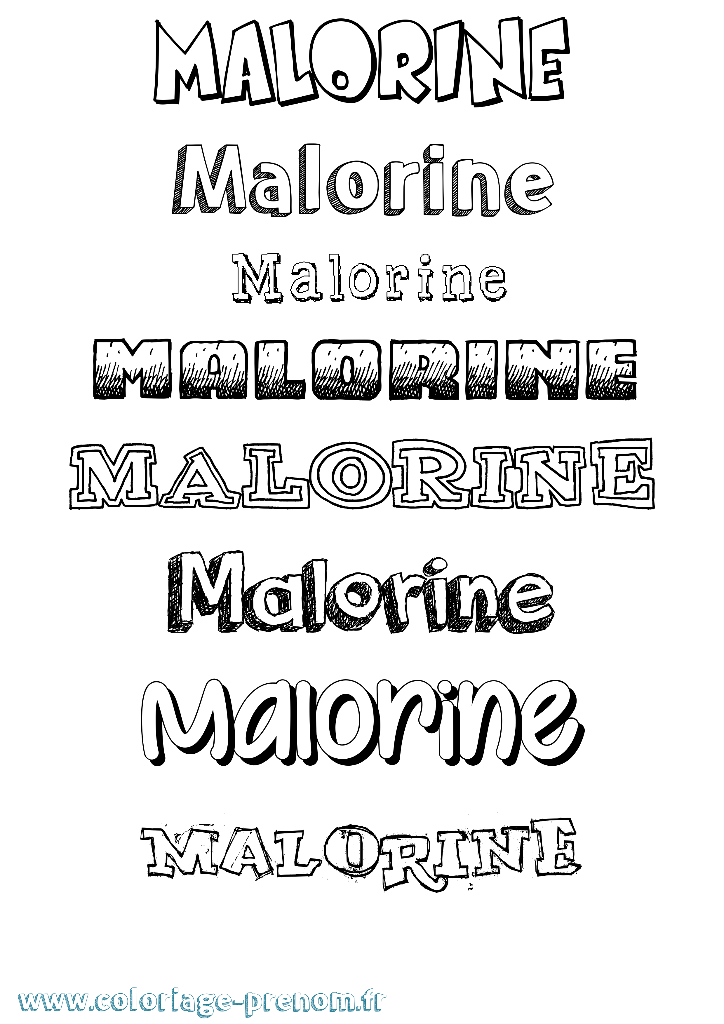 Coloriage Malorine Dessiné Coloriage prénom Malorine Dessiné