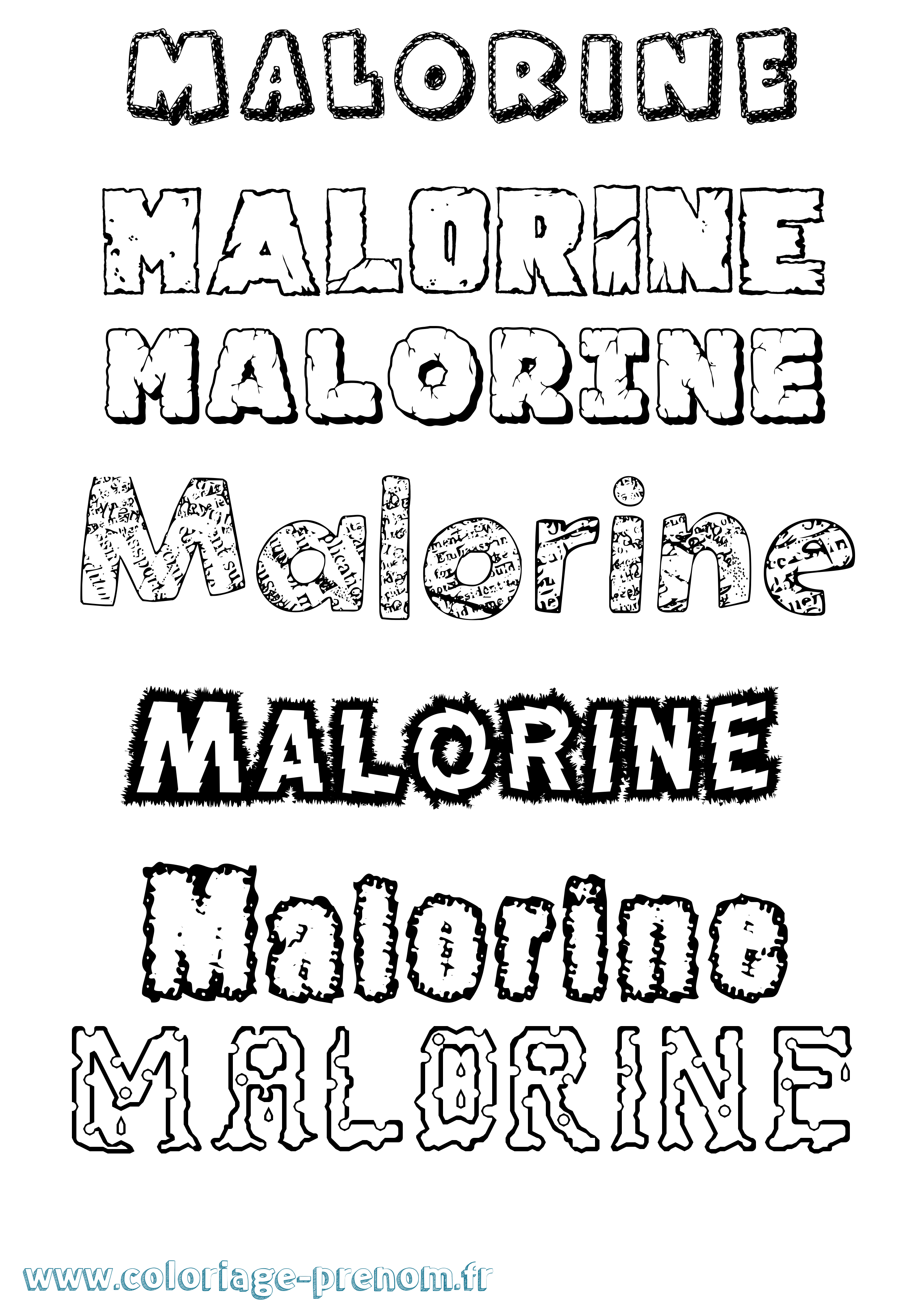 Coloriage Malorine Destructuré Coloriage prénom Malorine Destructuré