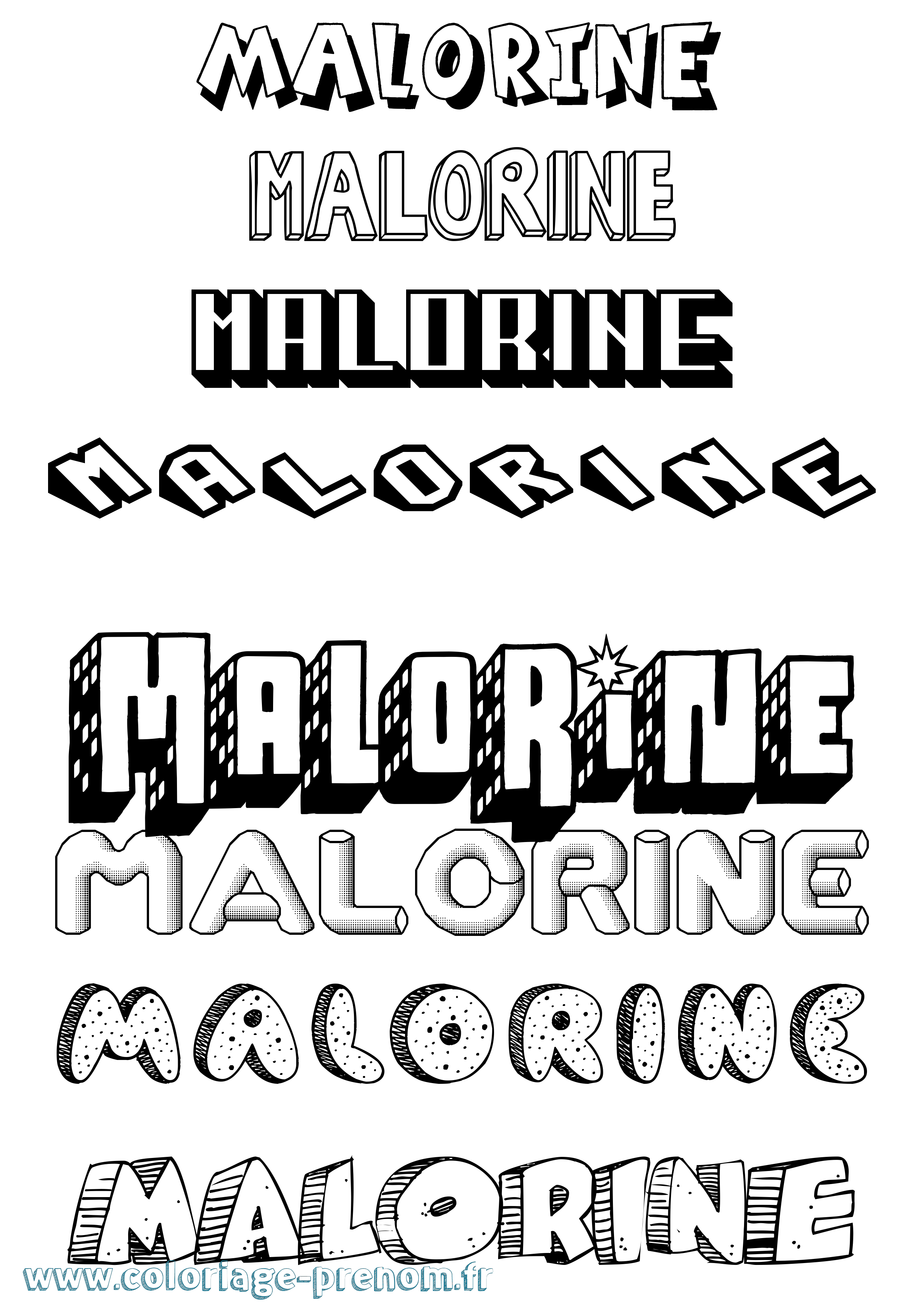 Coloriage Malorine Effet 3D Coloriage prénom Malorine Effet 3D