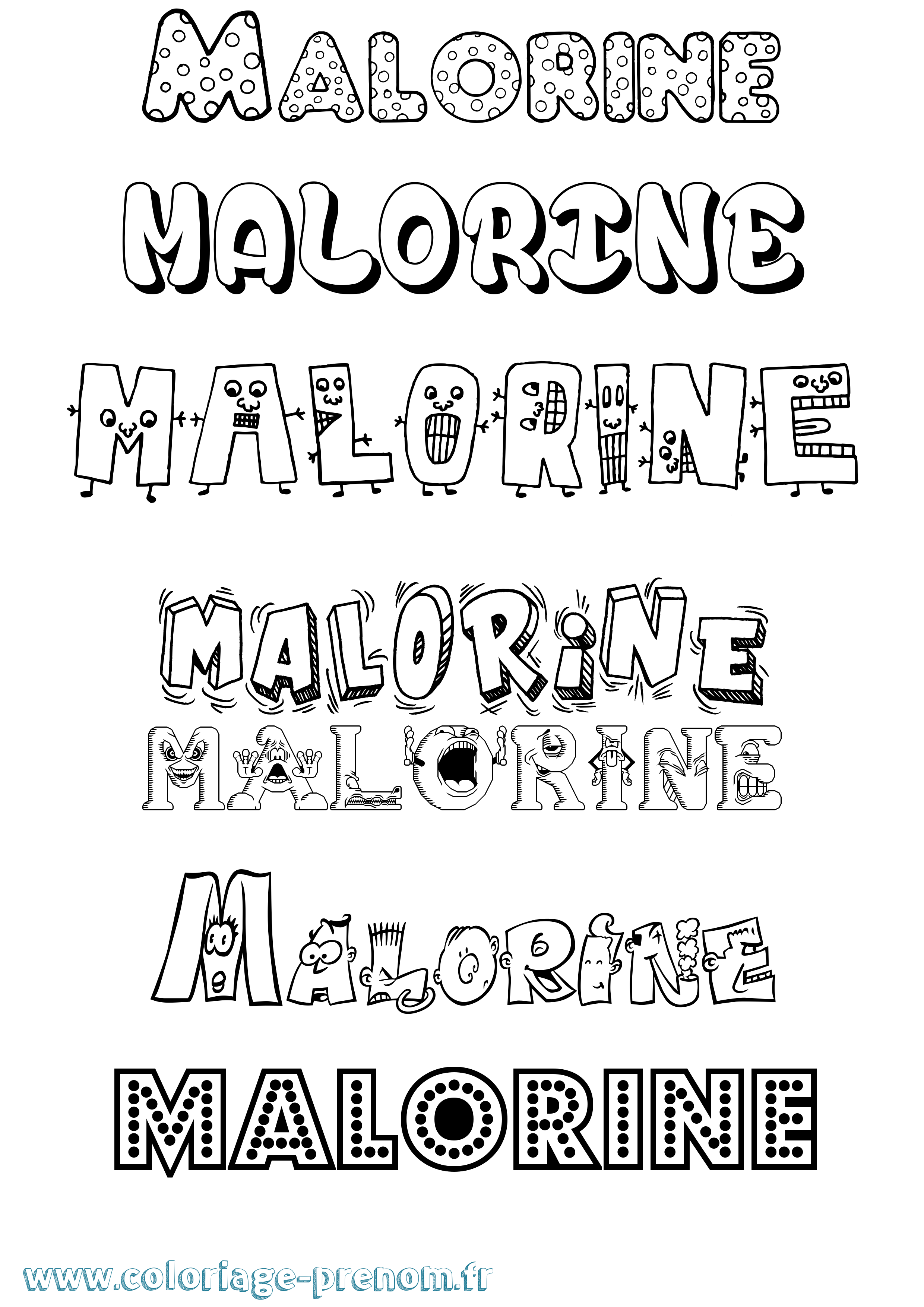 Coloriage Malorine Fun Coloriage prénom Malorine Fun