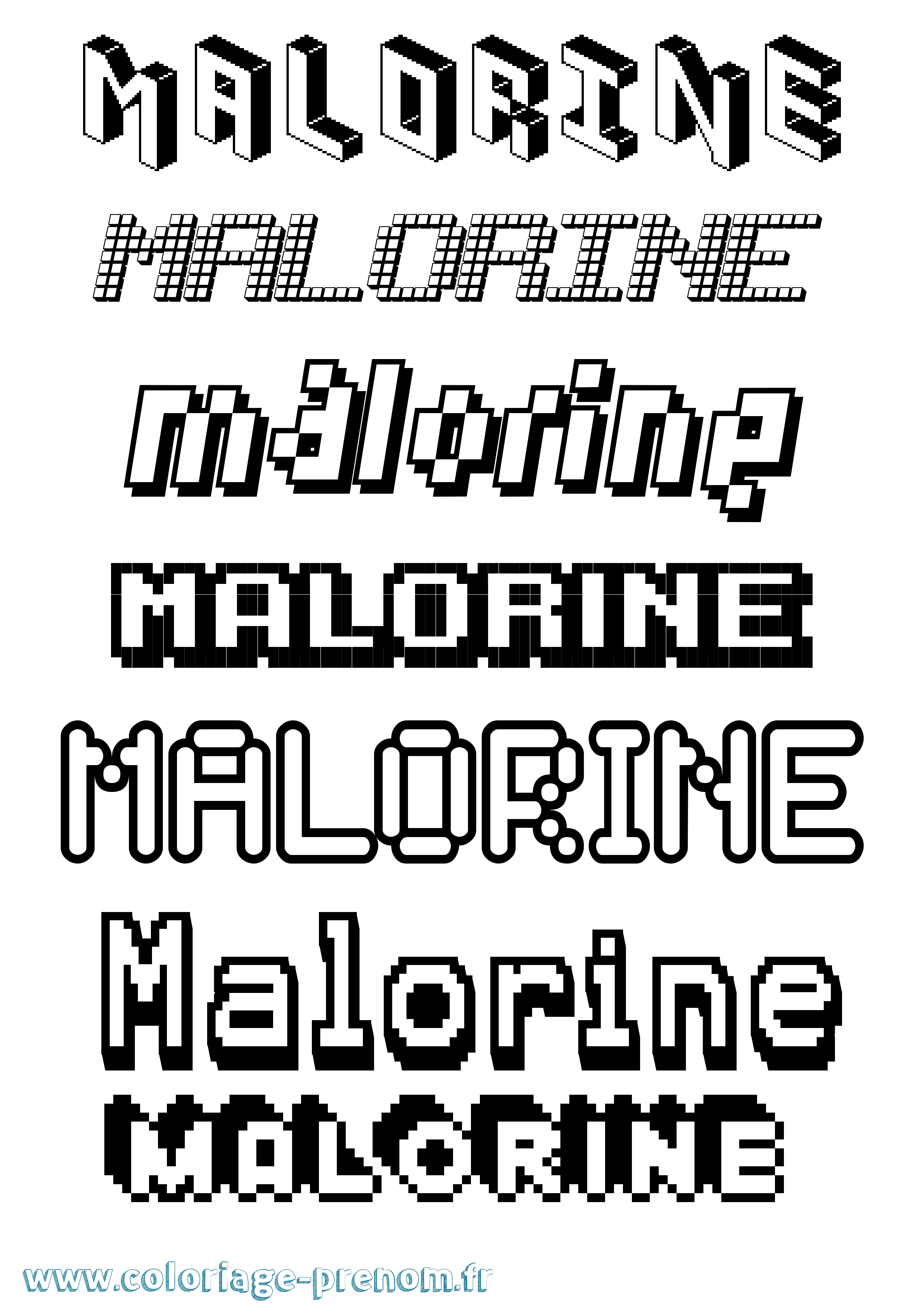 Coloriage Malorine Pixel Coloriage prénom Malorine Pixel