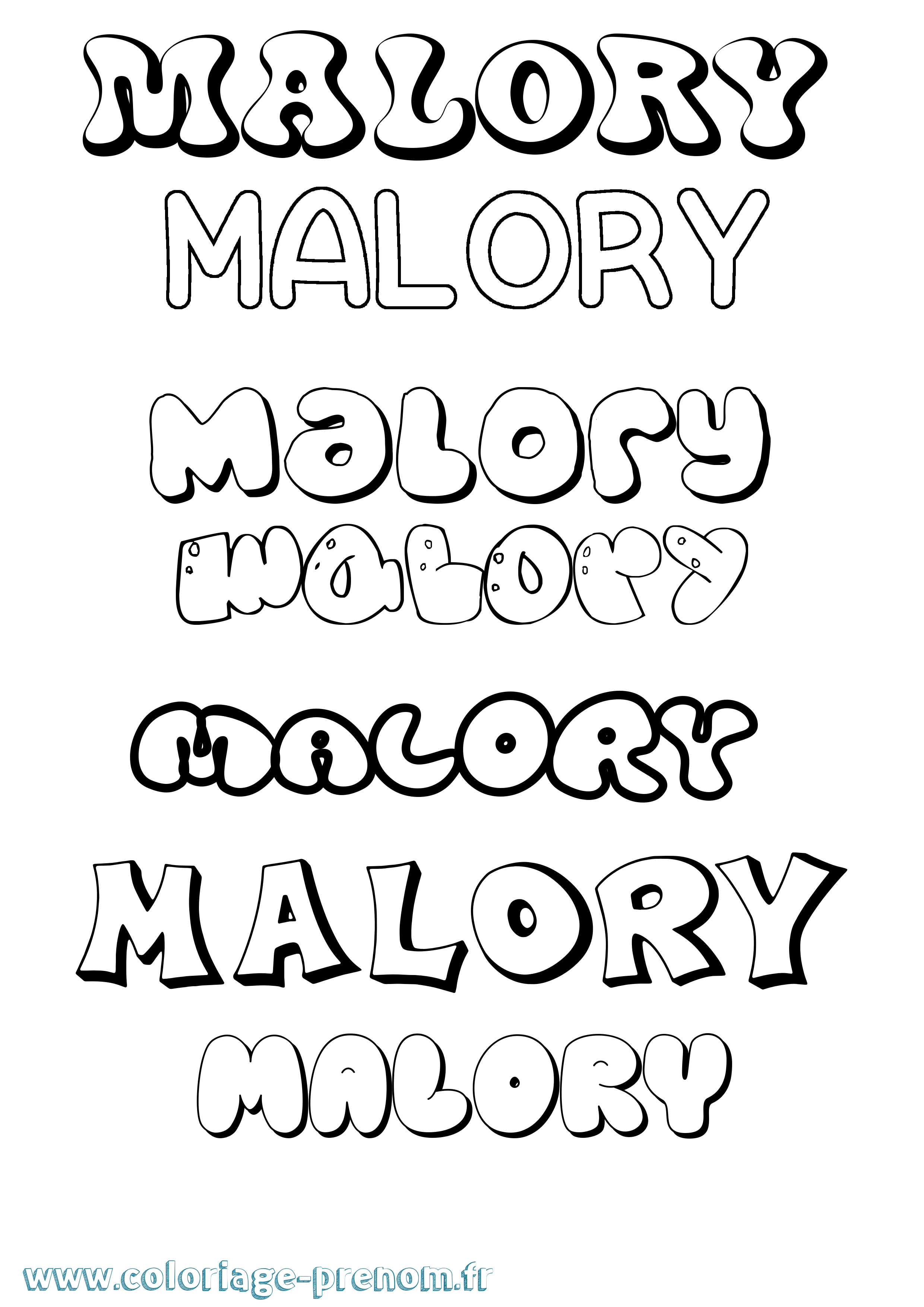 Coloriage Malory Bubble Coloriage prénom Malory Bubble