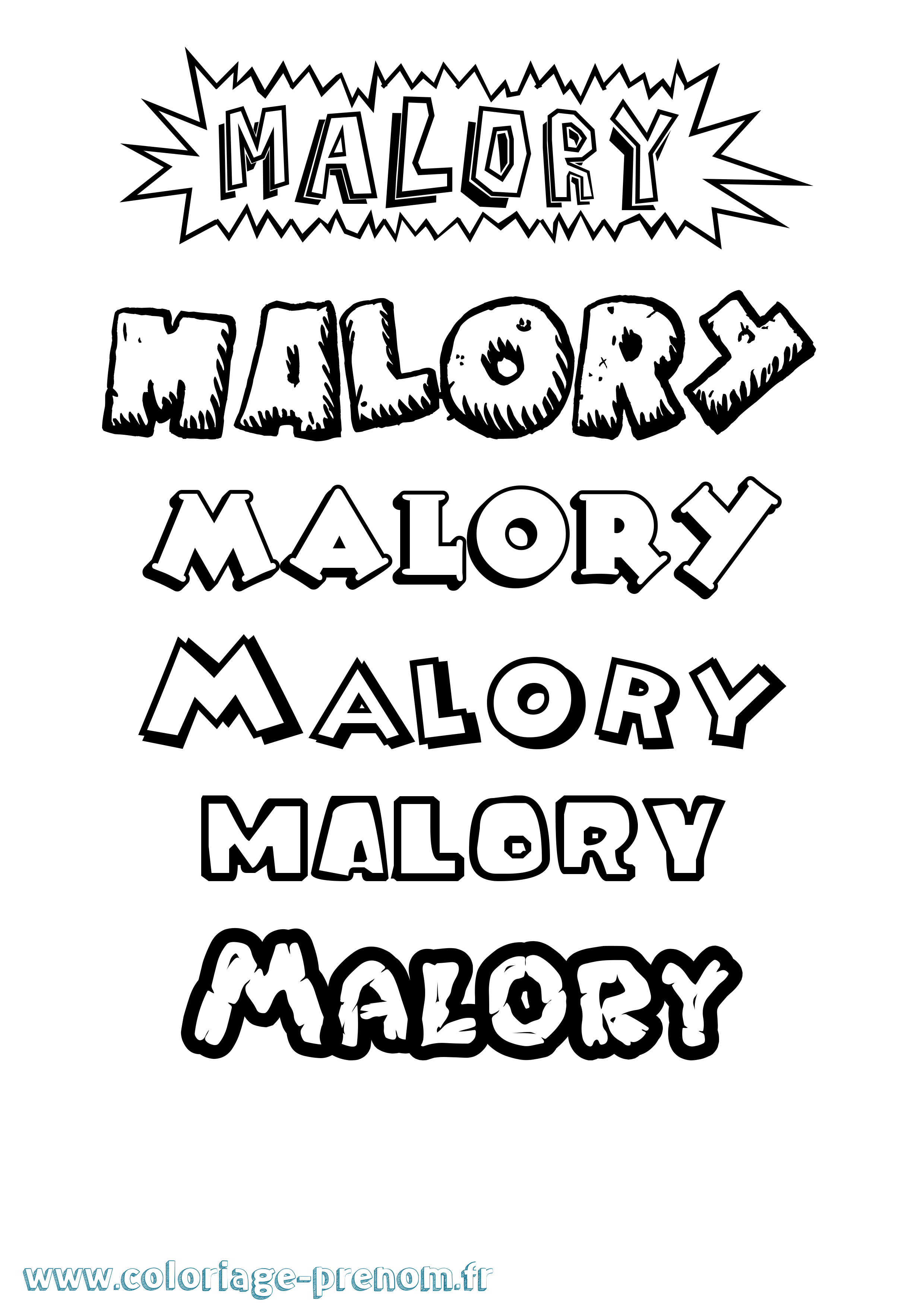 Coloriage Malory Dessin Animé Coloriage prénom Malory Dessin Animé