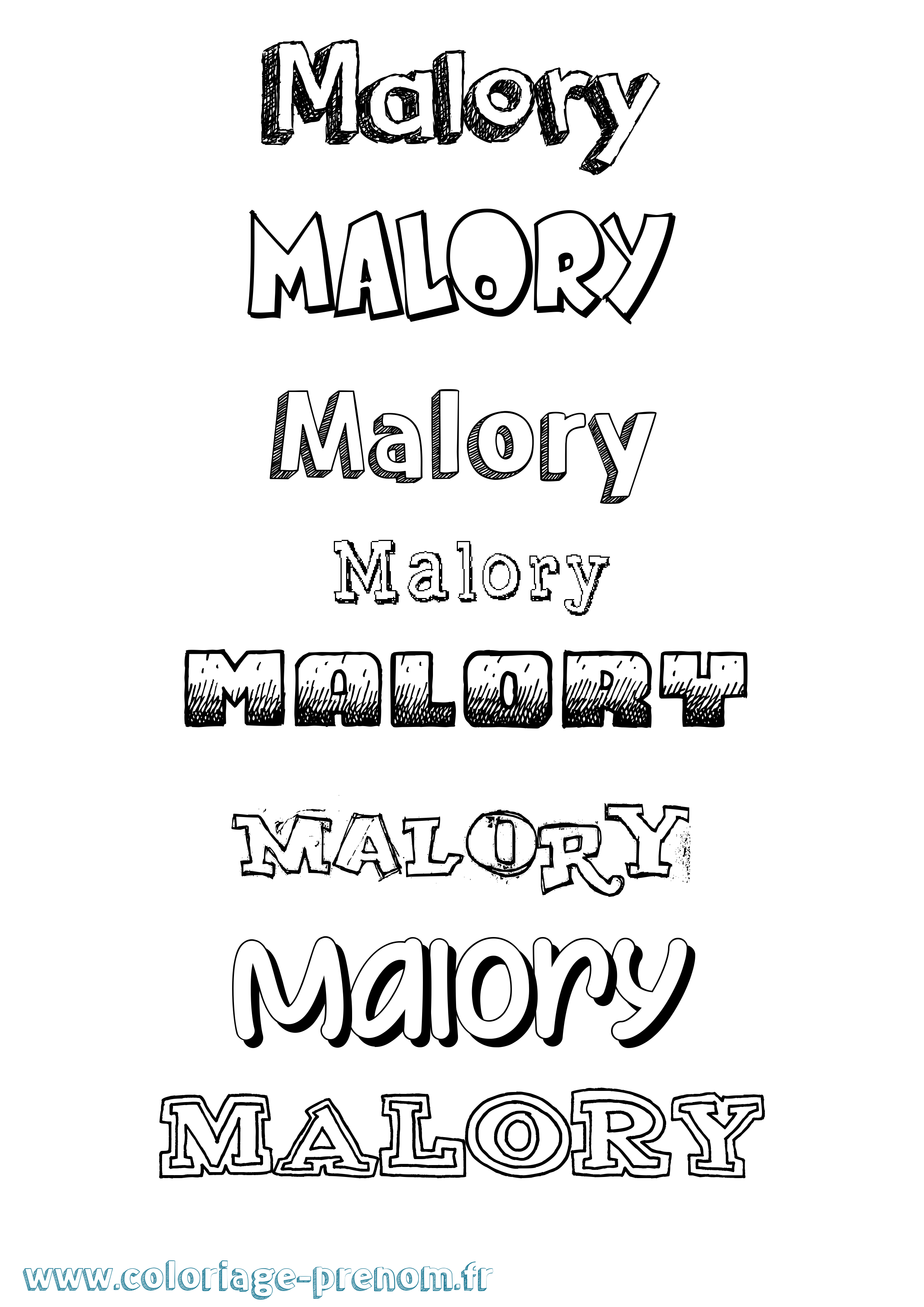 Coloriage Malory Dessiné Coloriage prénom Malory Dessiné