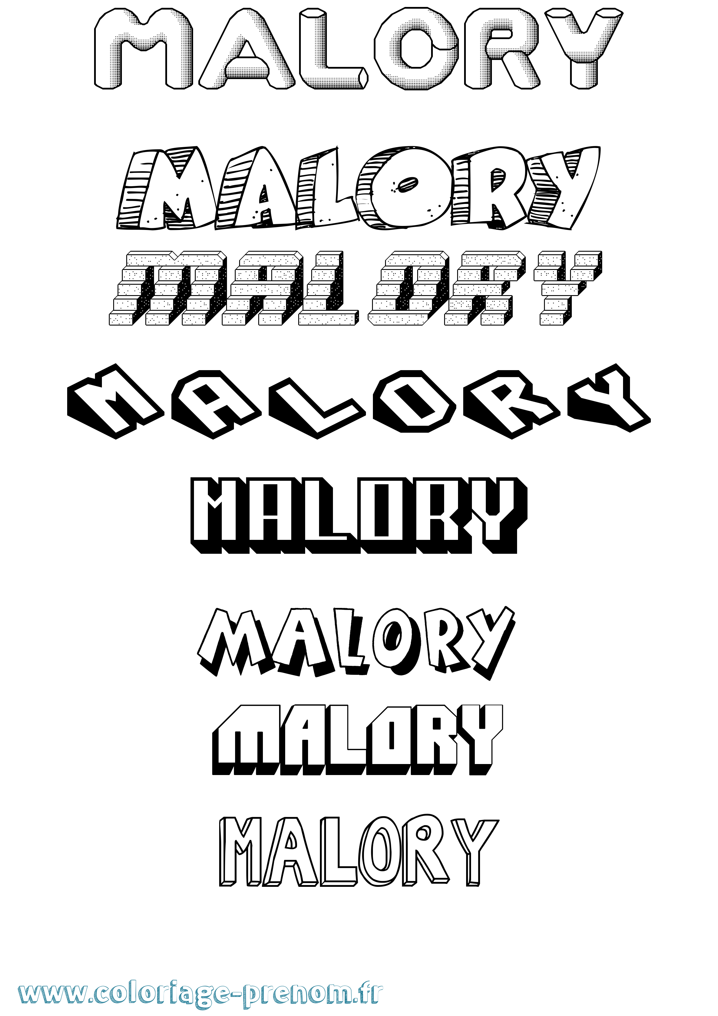 Coloriage Malory Effet 3D Coloriage prénom Malory Effet 3D