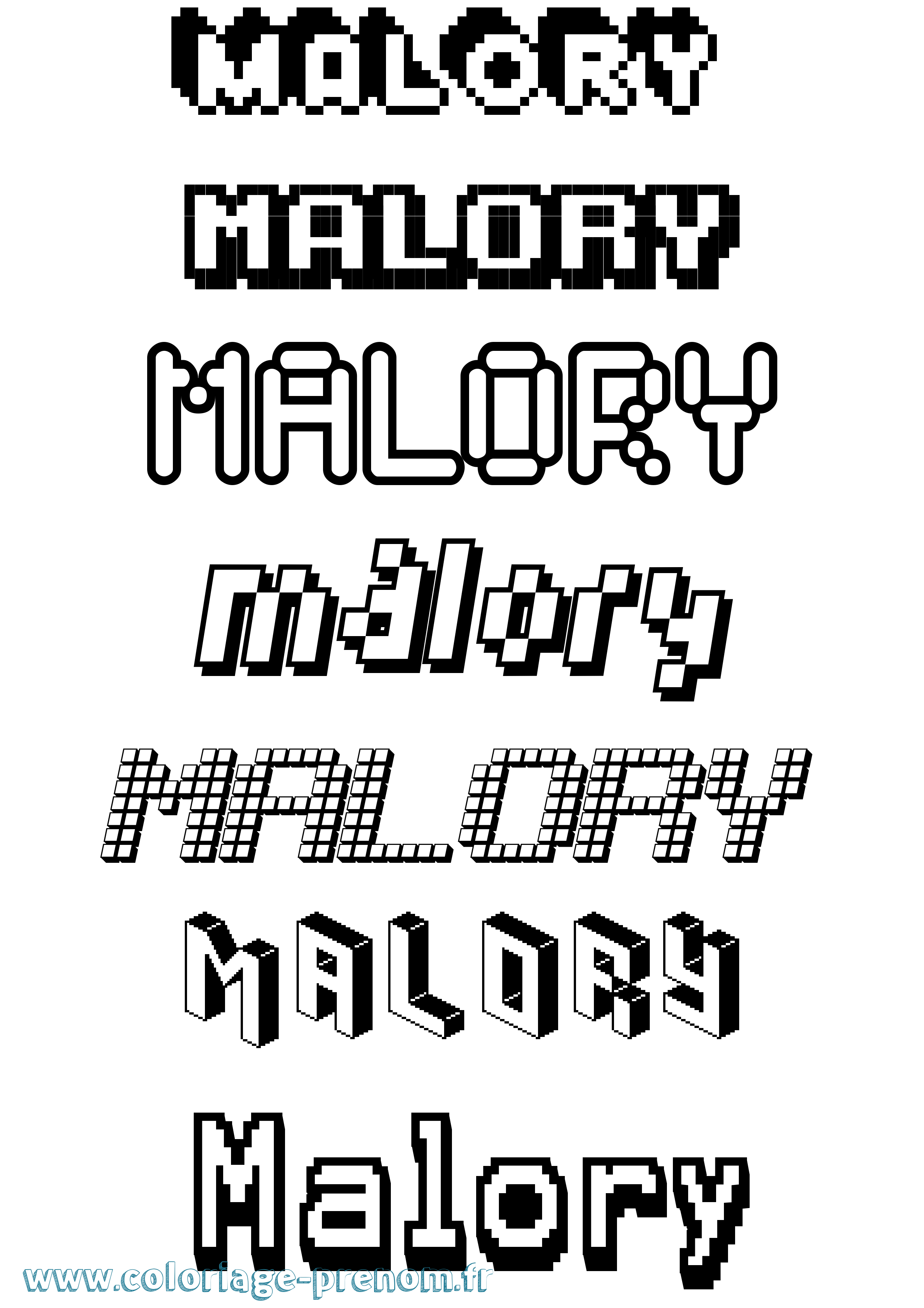 Coloriage Malory Pixel Coloriage prénom Malory Pixel