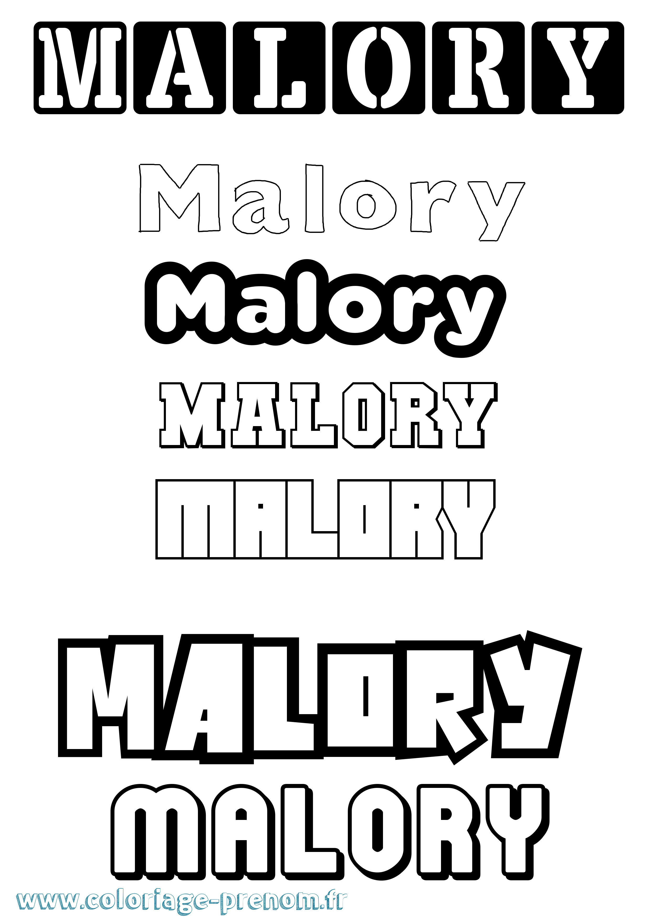 Coloriage Malory Simple Coloriage prénom Malory Simple