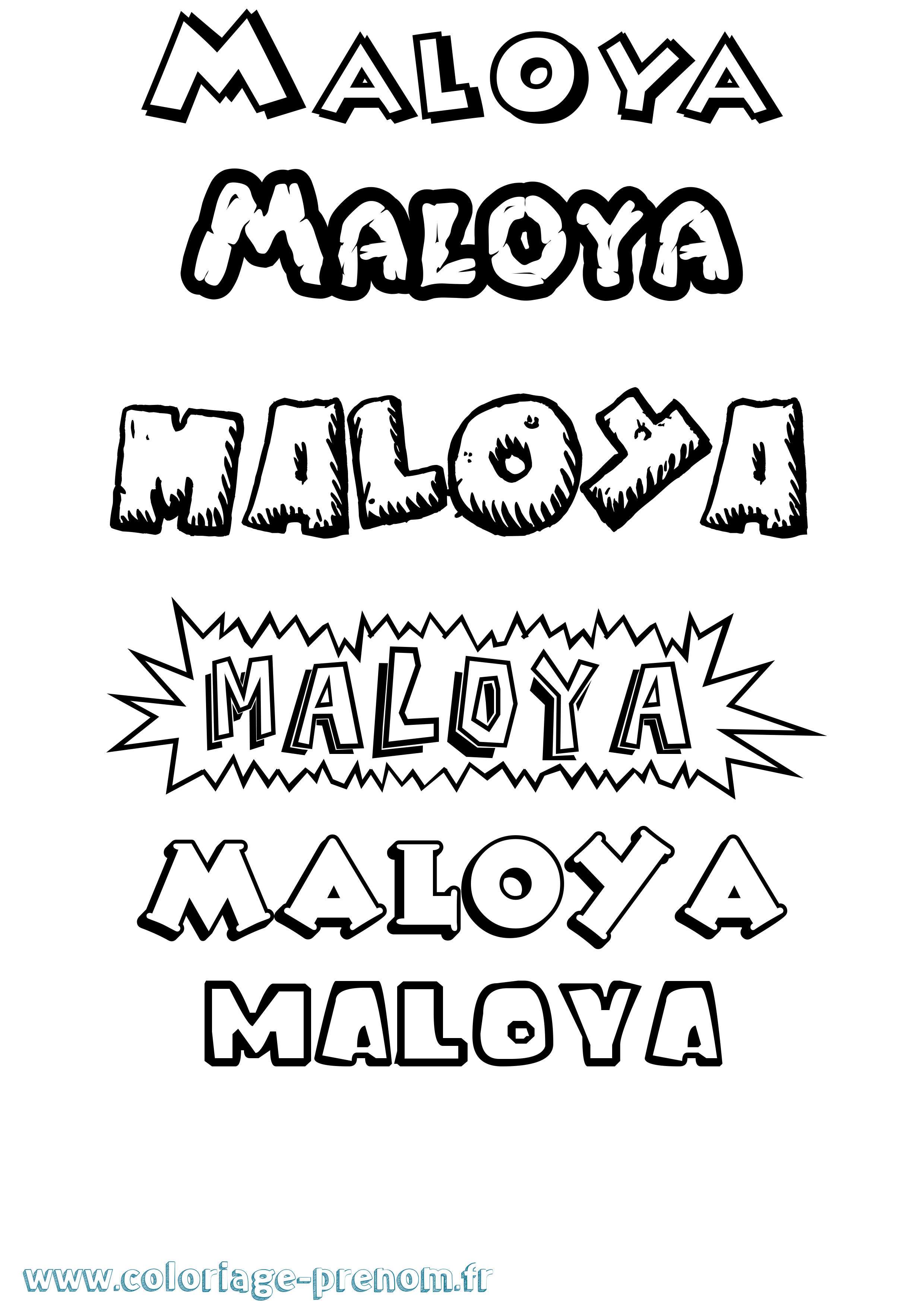 Coloriage Maloya Dessin Animé Coloriage prénom Maloya Dessin Animé
