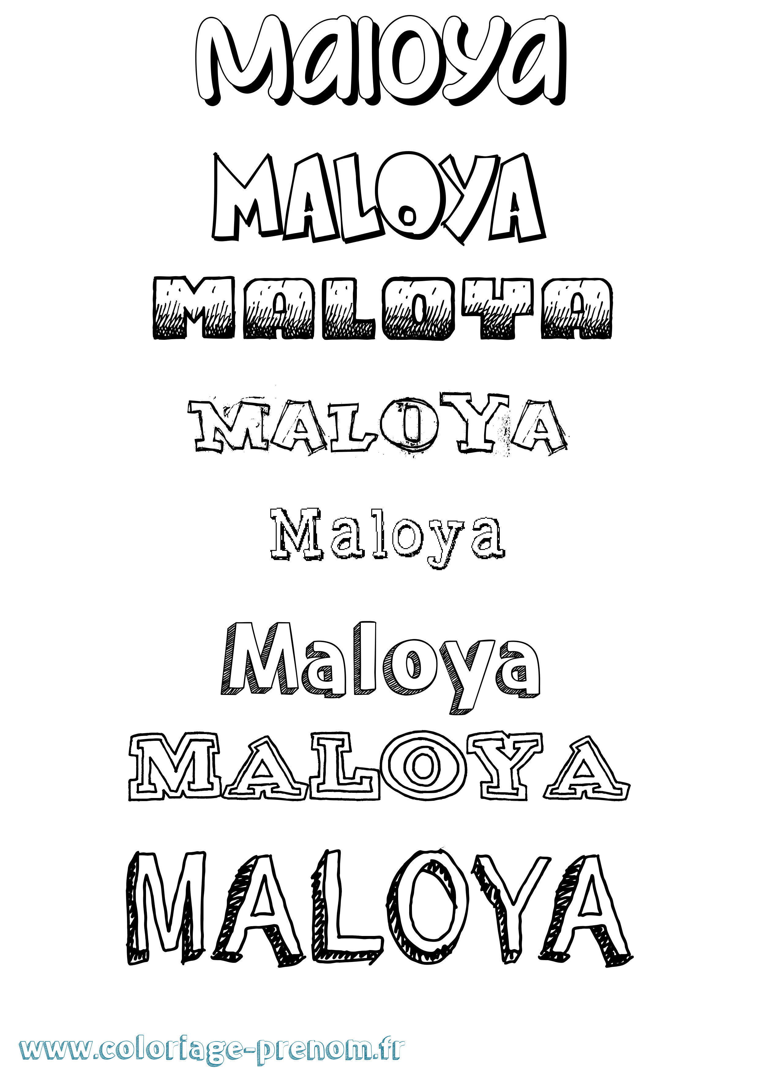 Coloriage Maloya Dessiné Coloriage prénom Maloya Dessiné