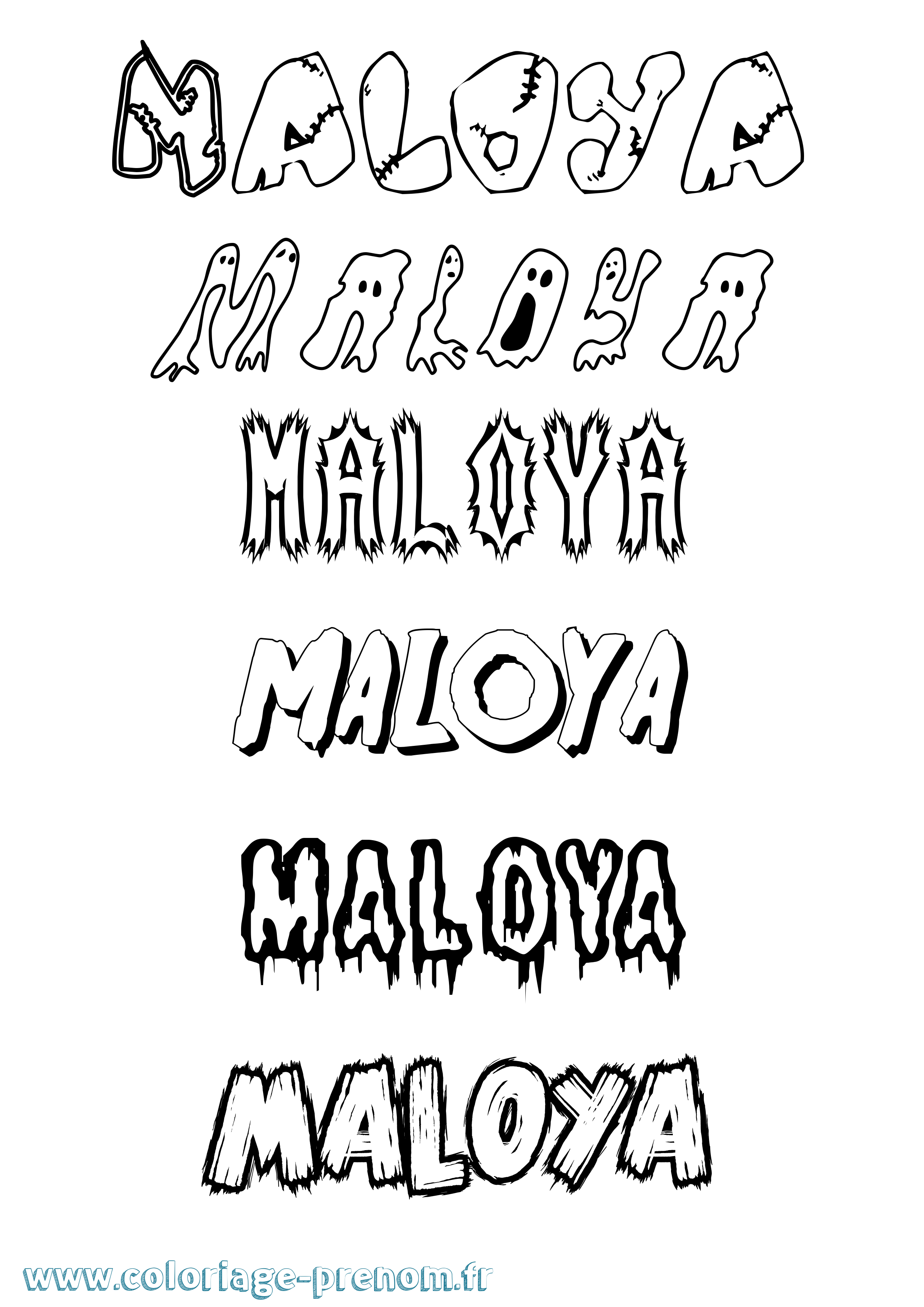 Coloriage Maloya Frisson Coloriage prénom Maloya Frisson