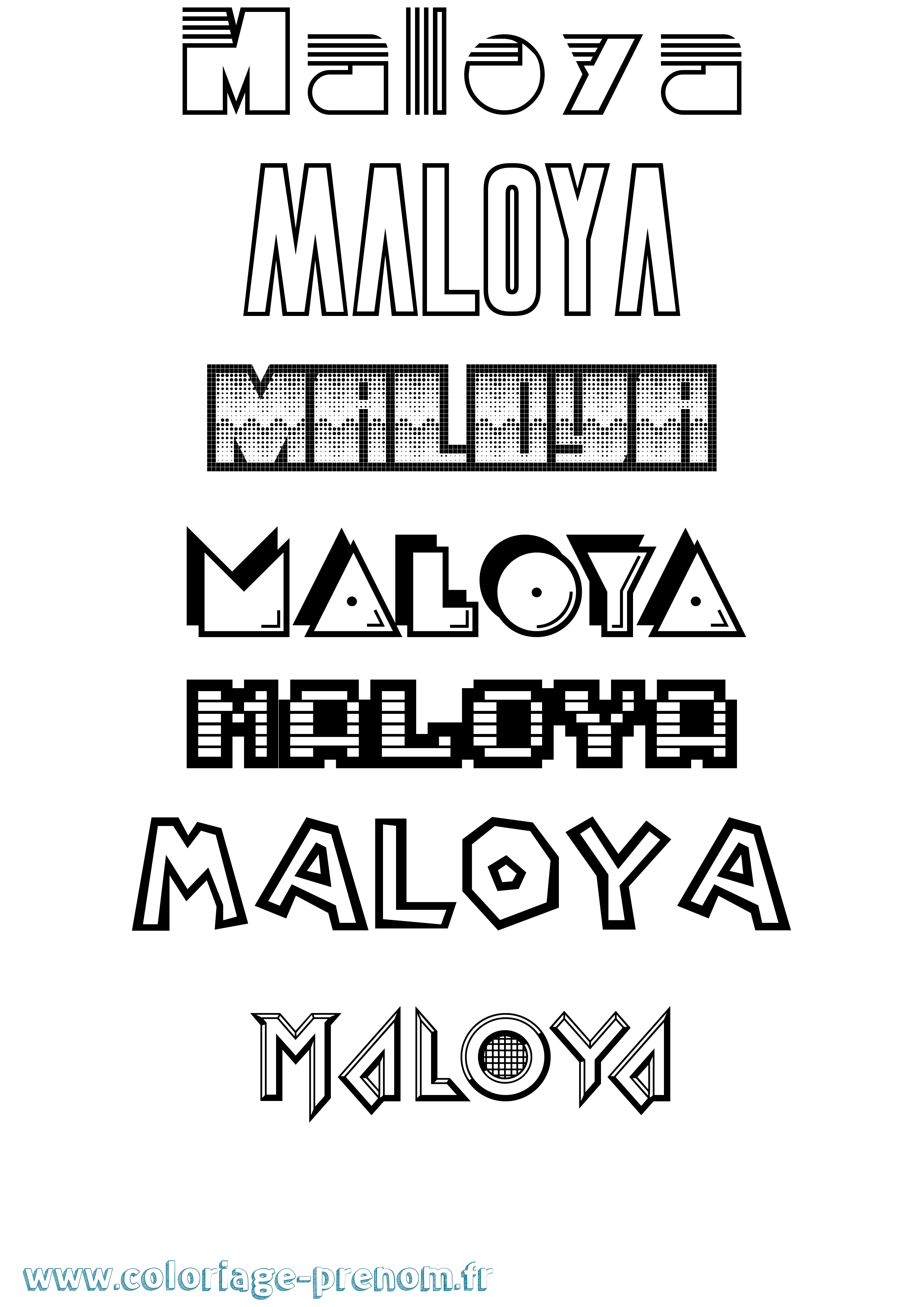 Coloriage Maloya Jeux Vidéos Coloriage prénom Maloya Jeux Vidéos