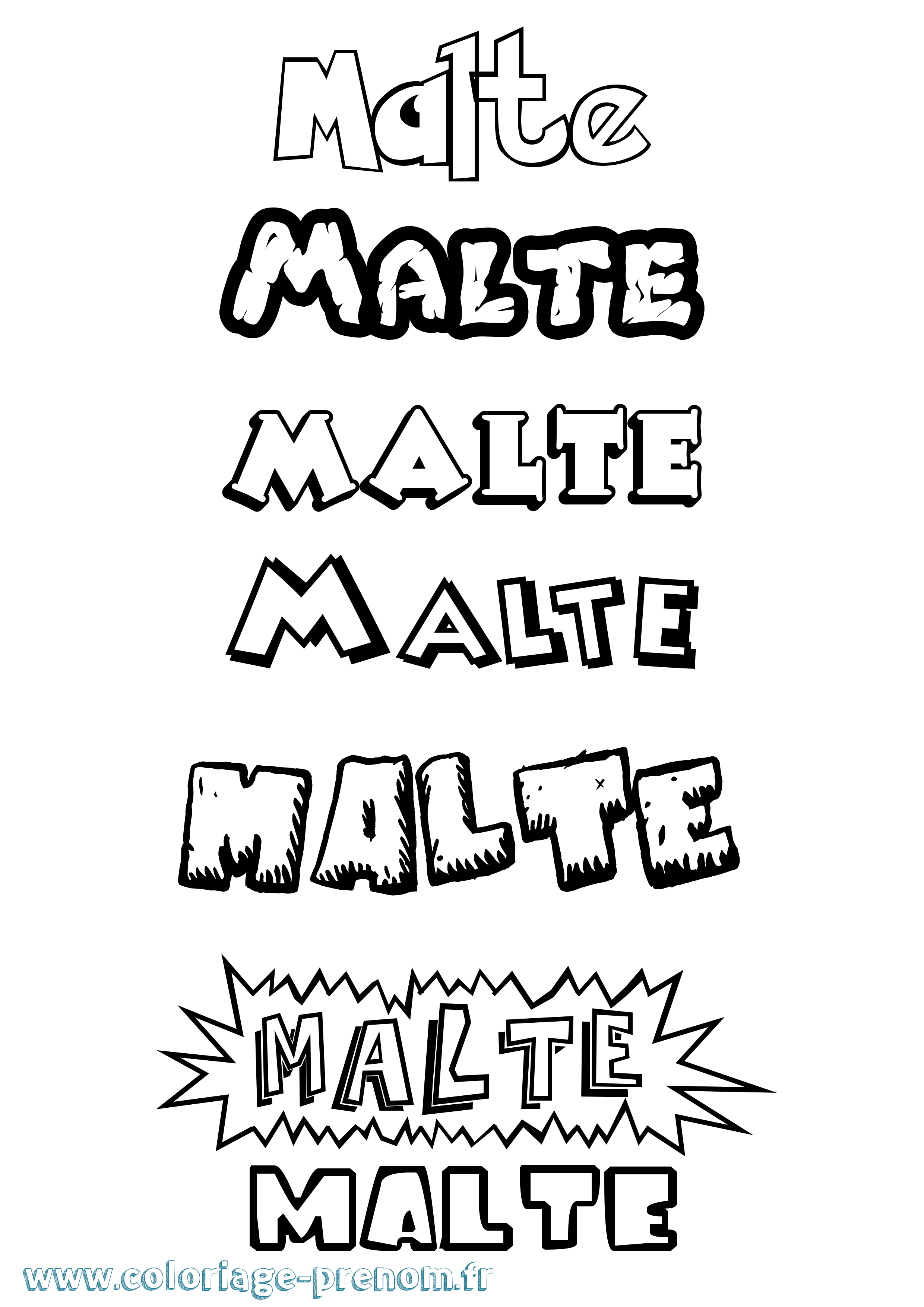 Coloriage Malte Dessin Animé Coloriage prénom Malte Dessin Animé