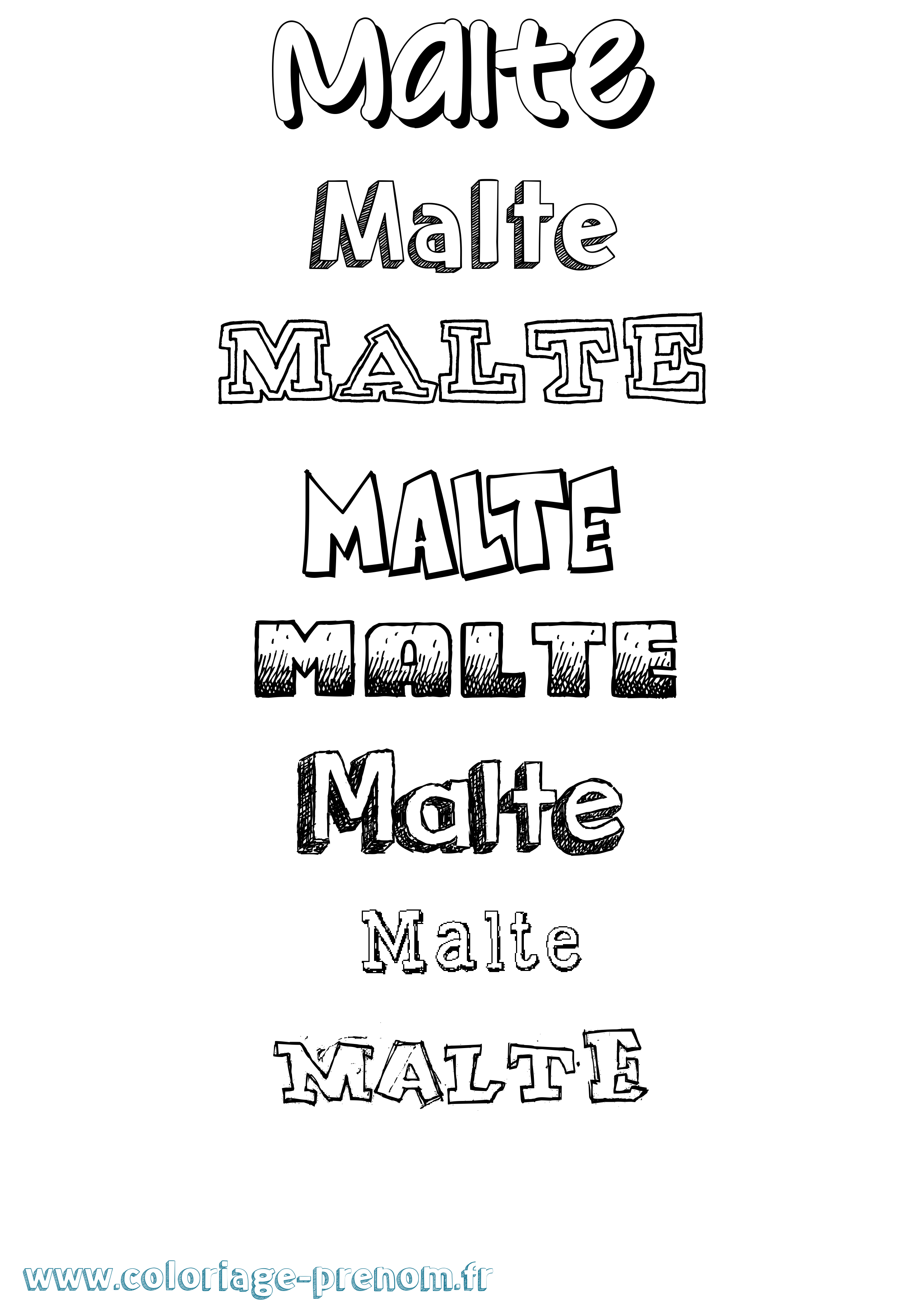Coloriage Malte Dessiné Coloriage prénom Malte Dessiné