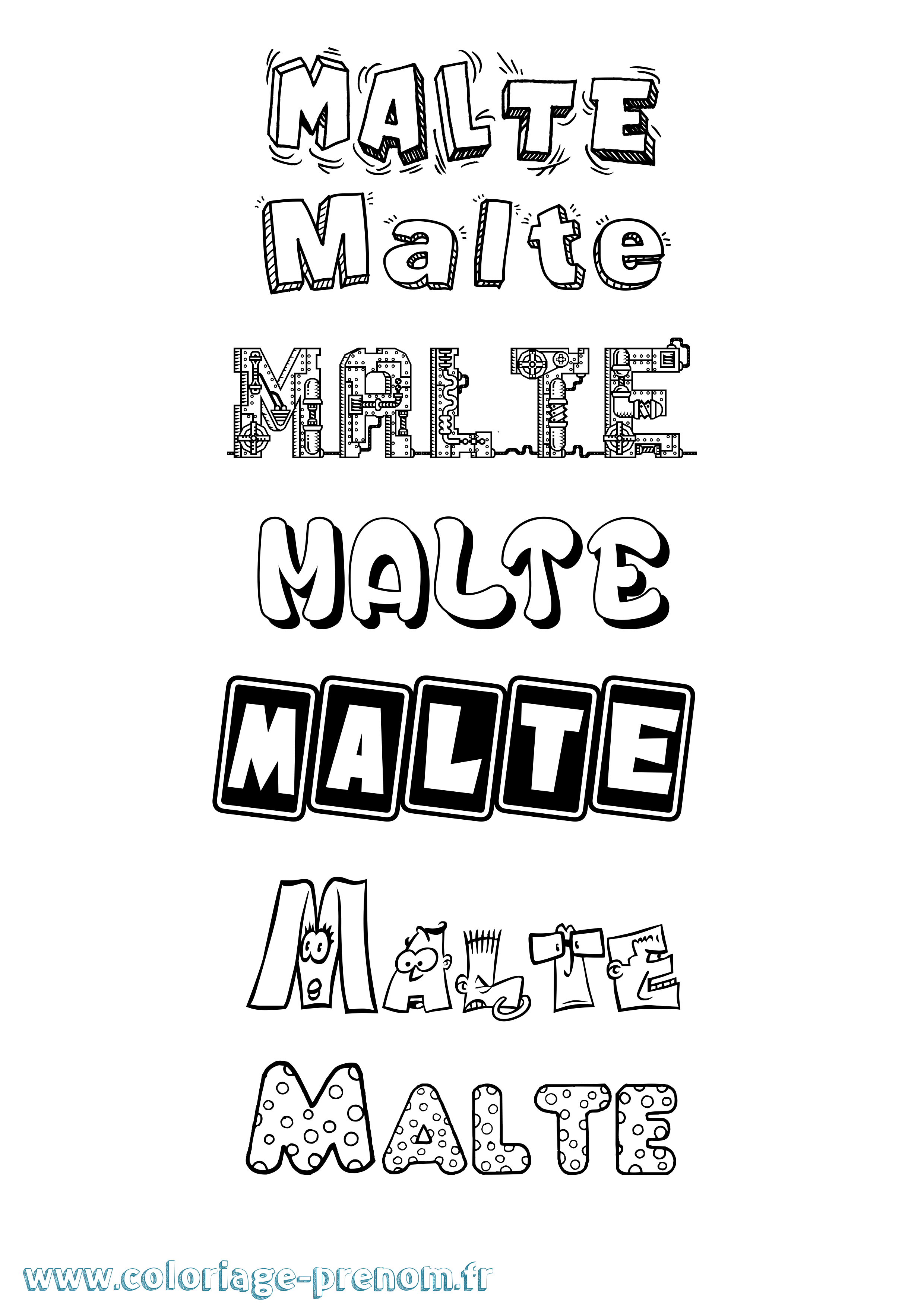 Coloriage Malte Fun Coloriage prénom Malte Fun