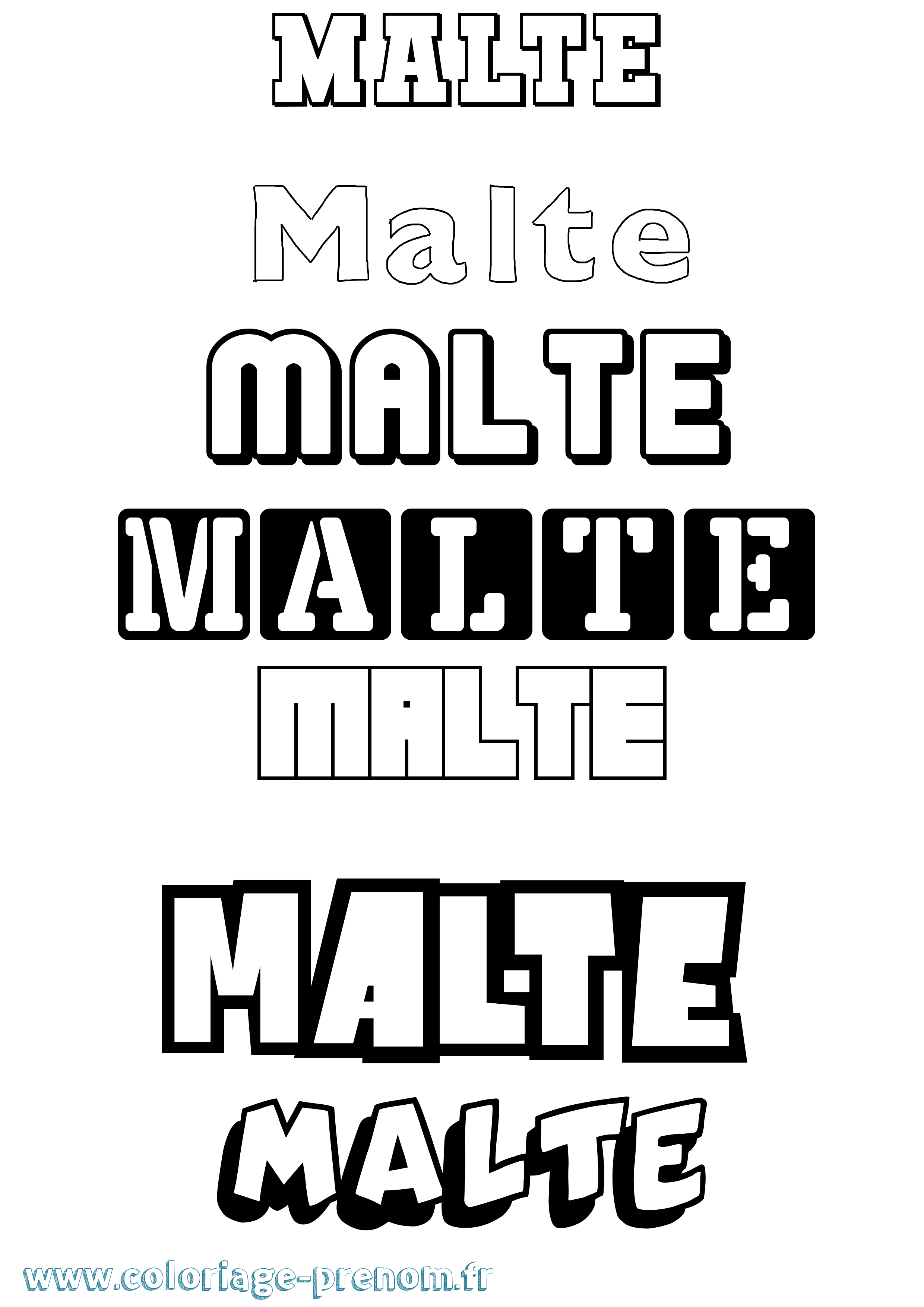 Coloriage Malte Simple Coloriage prénom Malte Simple
