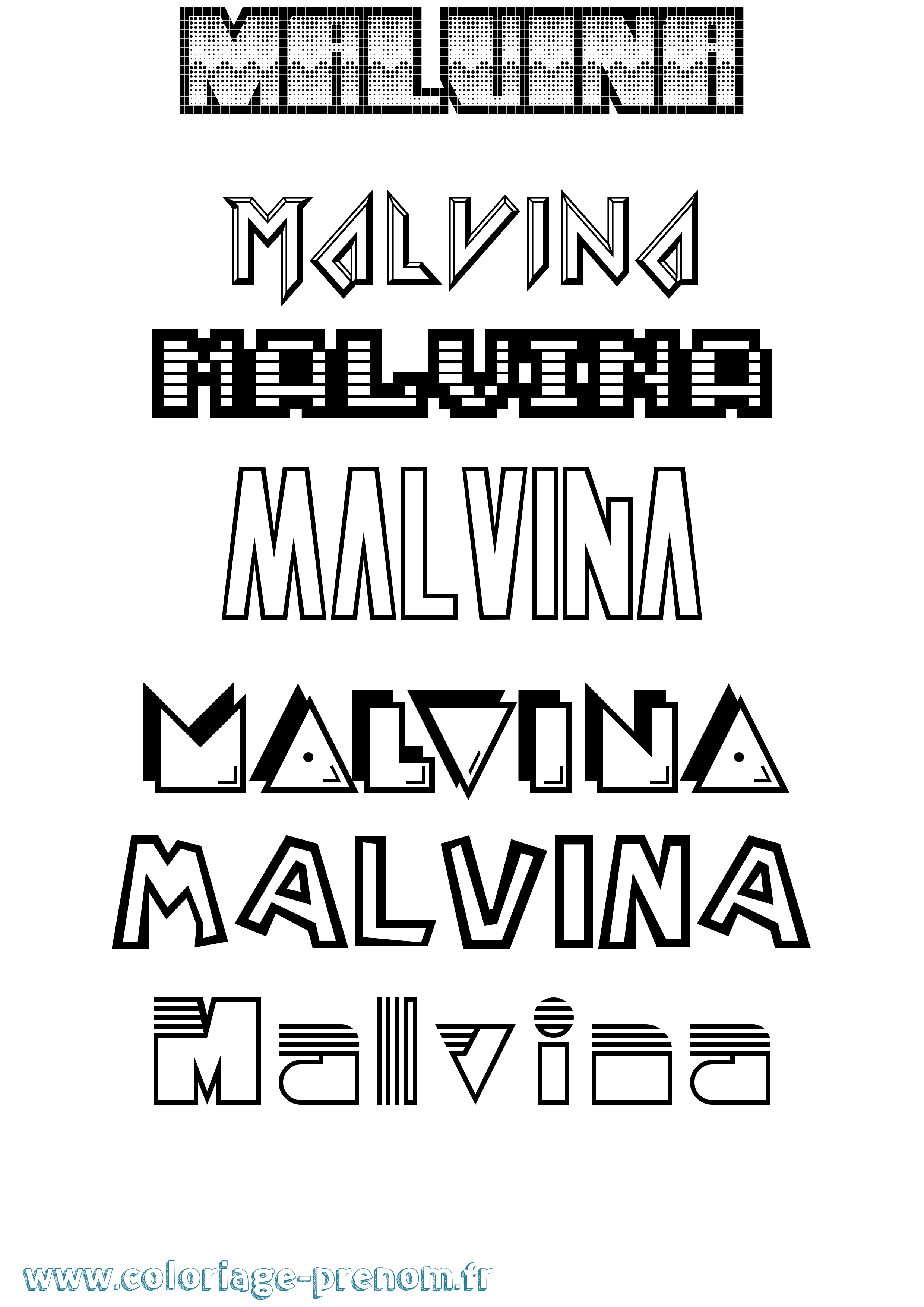 Coloriage Malvina Jeux Vidéos Coloriage prénom Malvina Jeux Vidéos