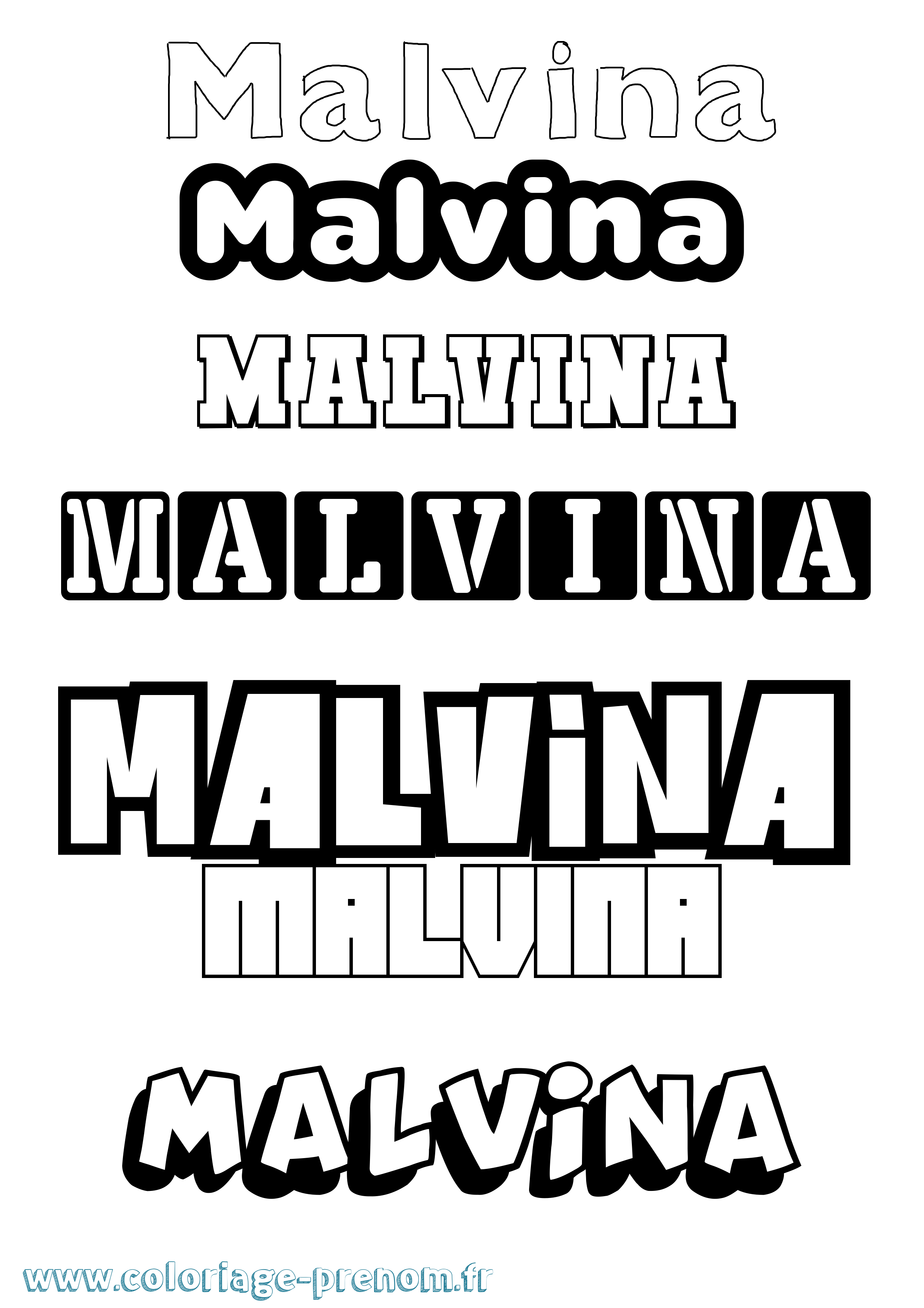 Coloriage Malvina Simple Coloriage prénom Malvina Simple
