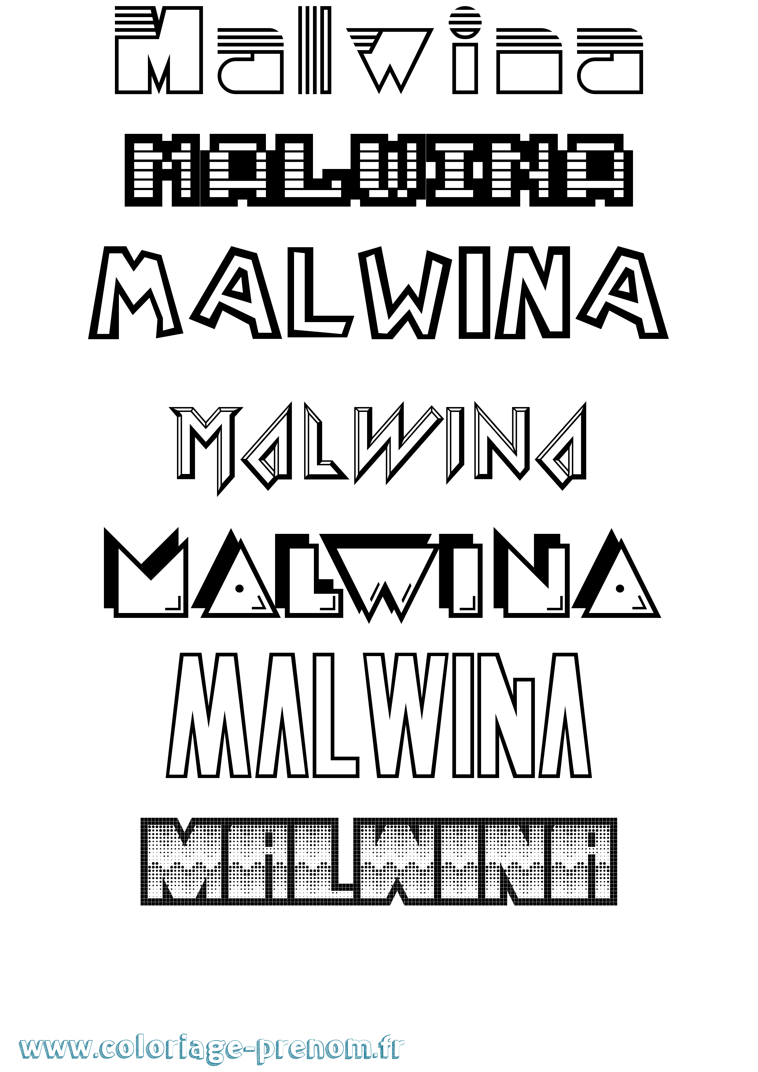 Coloriage Malwina Jeux Vidéos Coloriage prénom Malwina Jeux Vidéos