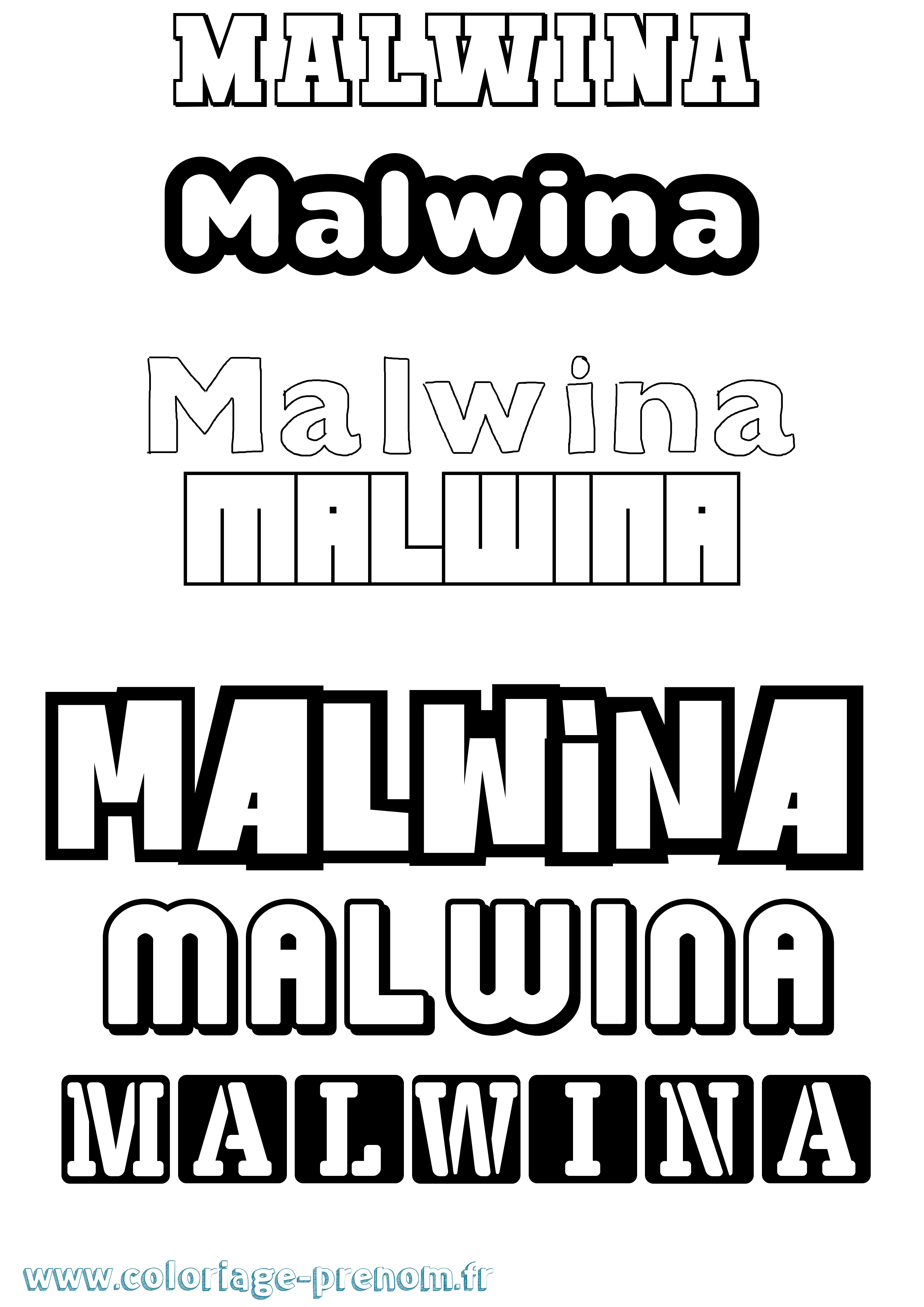 Coloriage Malwina Simple Coloriage prénom Malwina Simple