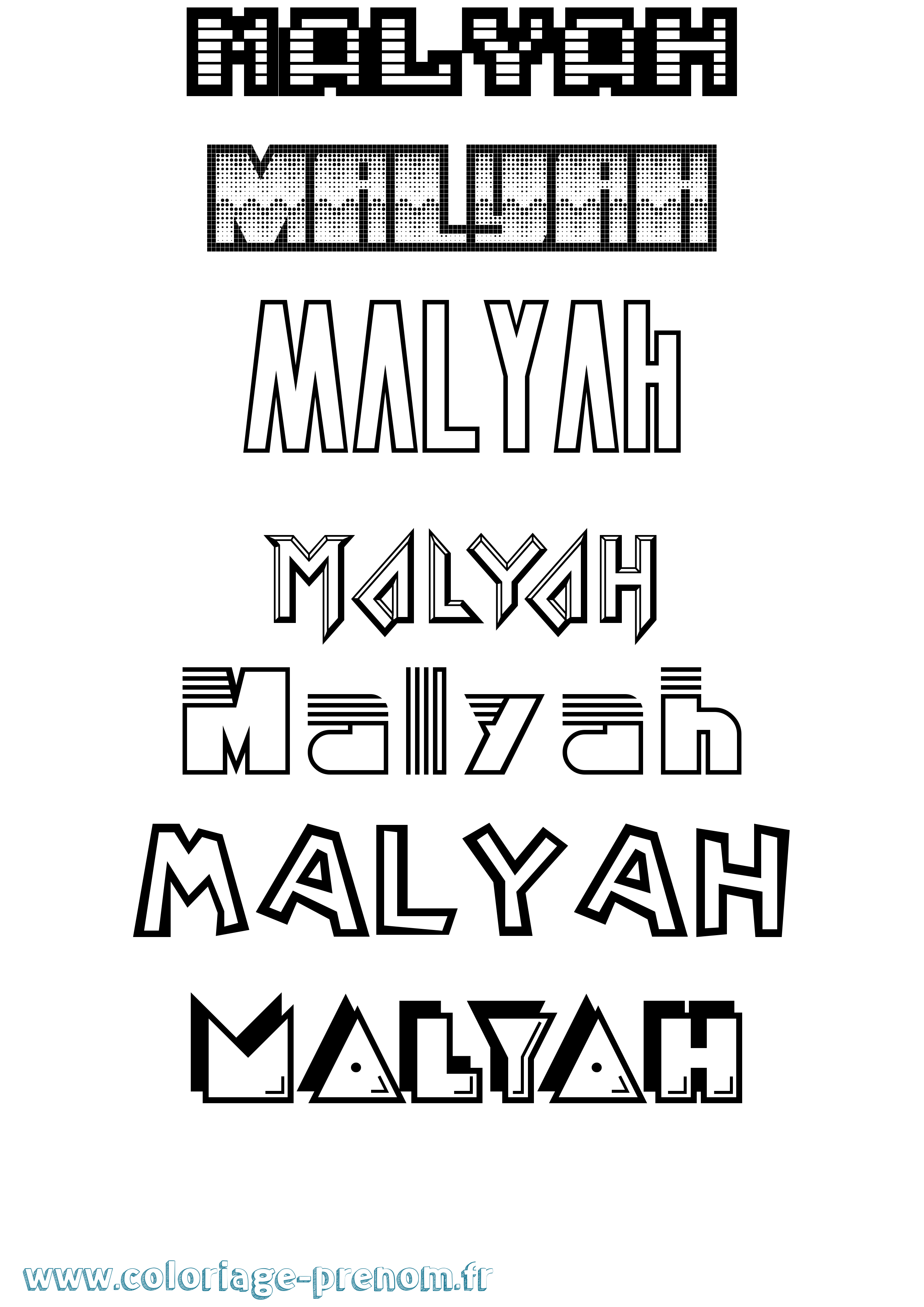 Coloriage Malyah Jeux Vidéos Coloriage prénom Malyah Jeux Vidéos