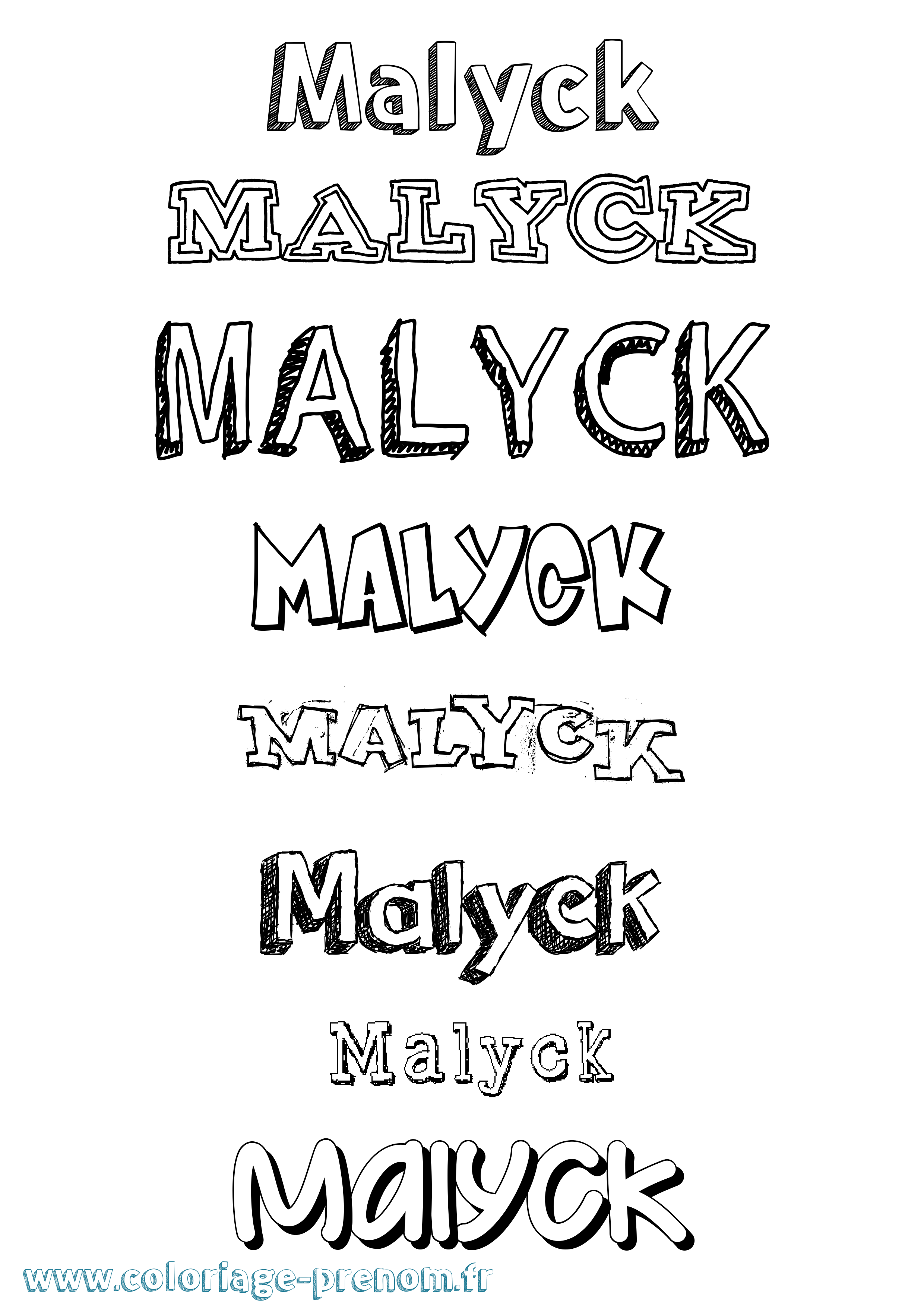 Coloriage Malyck Dessiné Coloriage prénom Malyck Dessiné