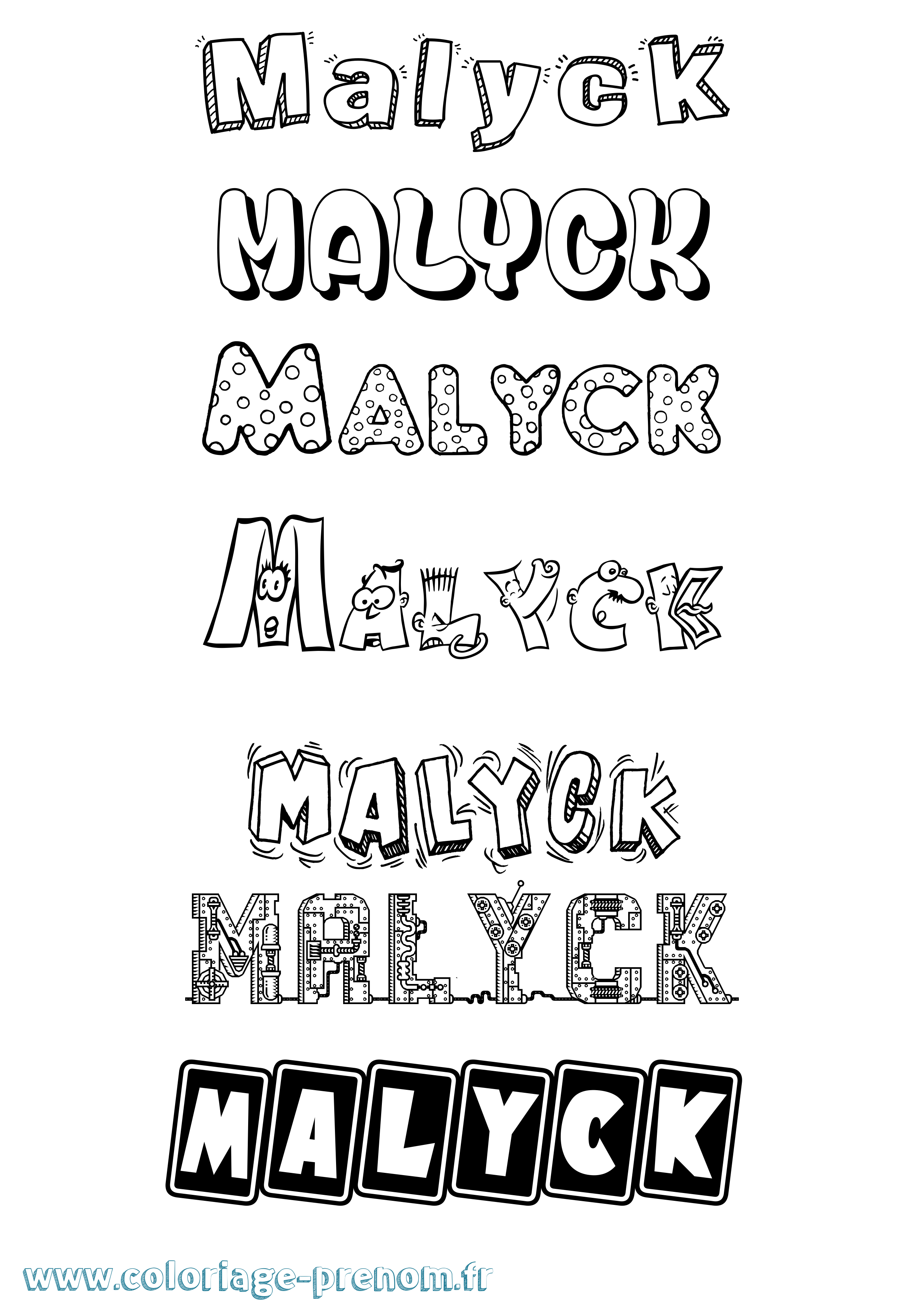 Coloriage Malyck Fun Coloriage prénom Malyck Fun
