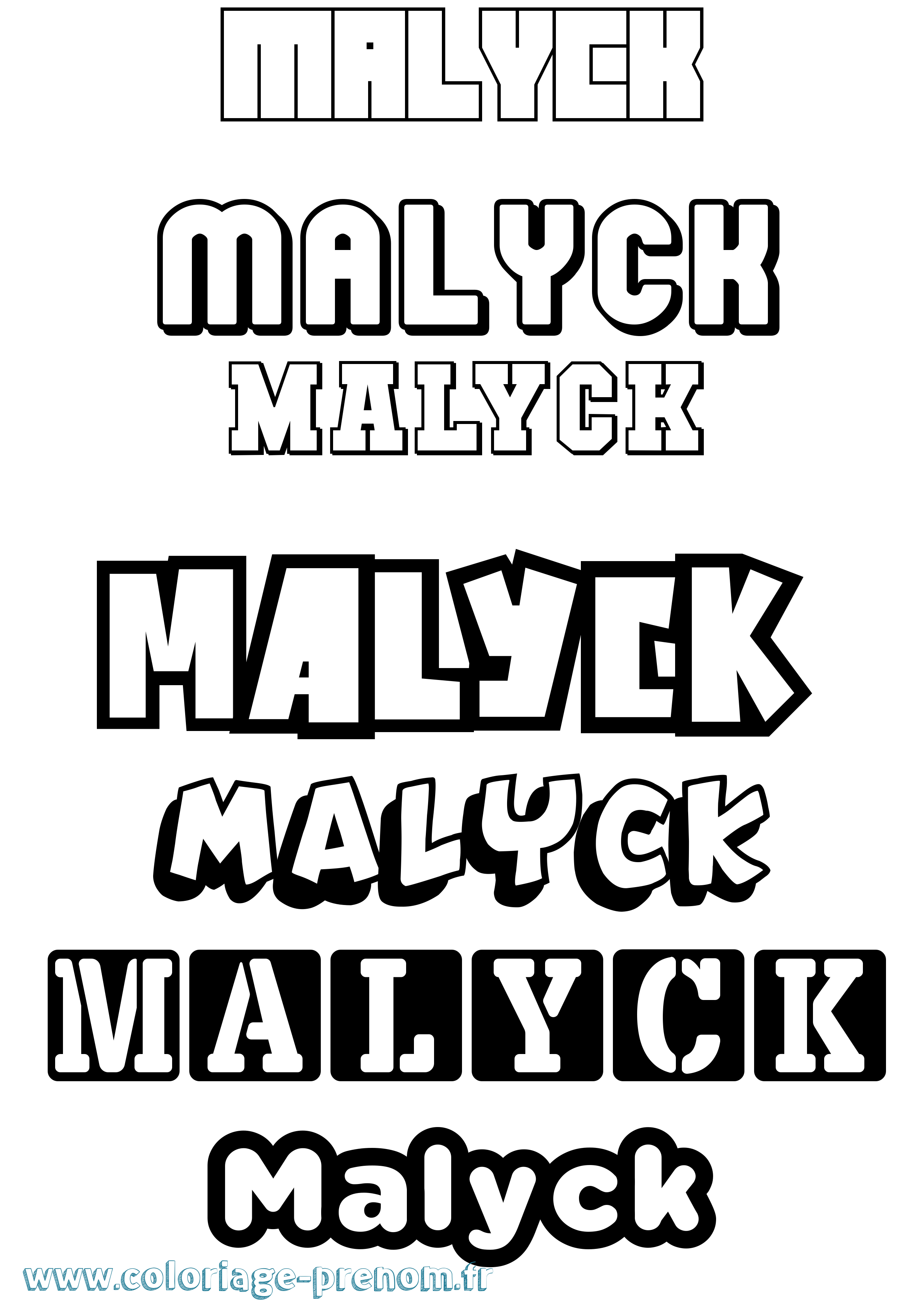 Coloriage Malyck Simple Coloriage prénom Malyck Simple