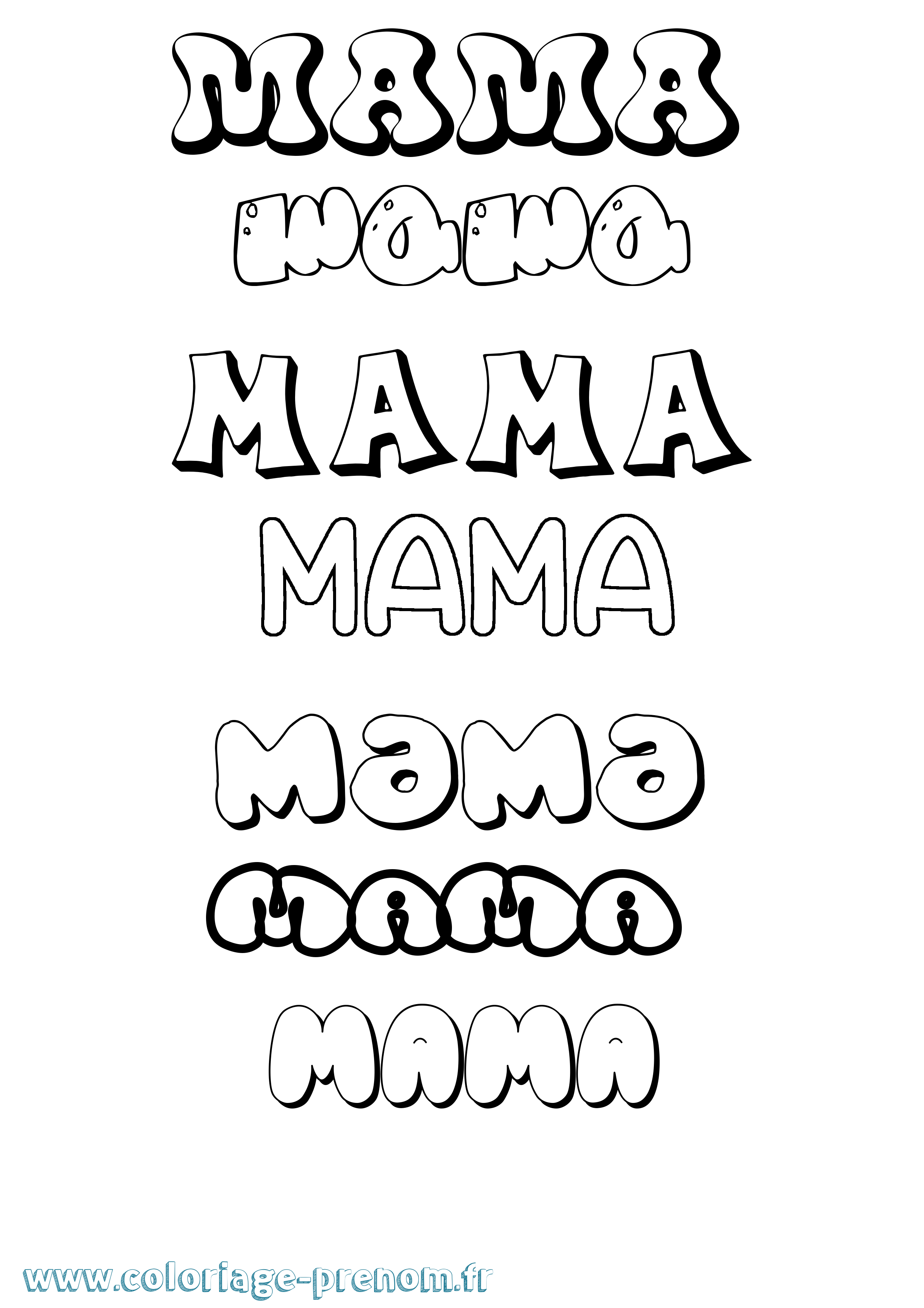 Coloriage Mama Bubble Coloriage prénom Mama Bubble