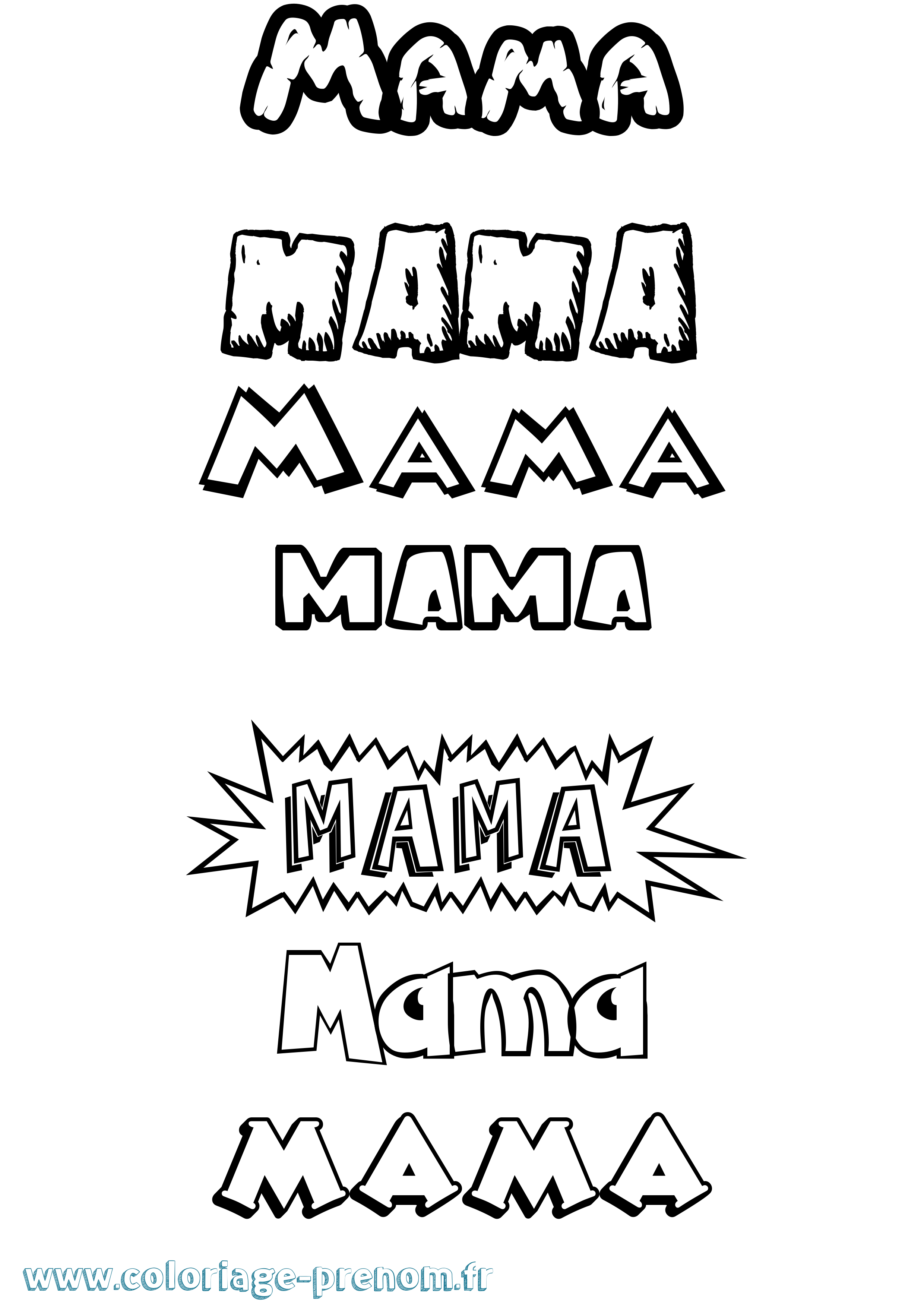 Coloriage Mama Dessin Animé Coloriage prénom Mama Dessin Animé