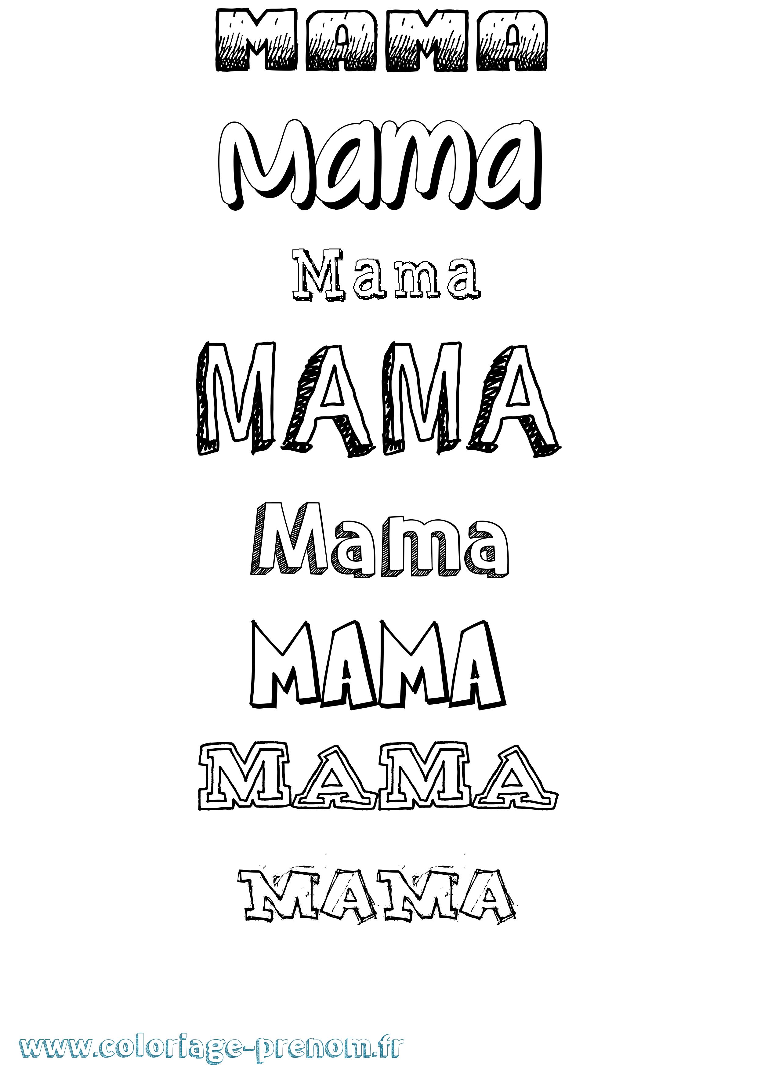 Coloriage Mama Dessiné Coloriage prénom Mama Dessiné