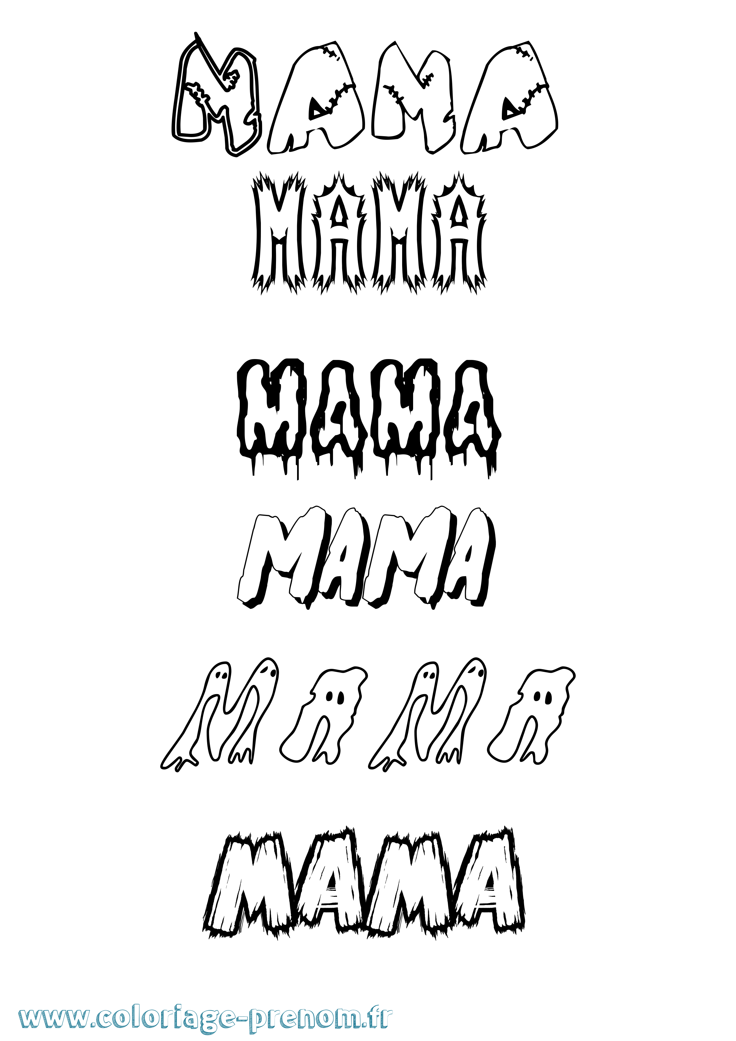 Coloriage Mama Frisson Coloriage prénom Mama Frisson