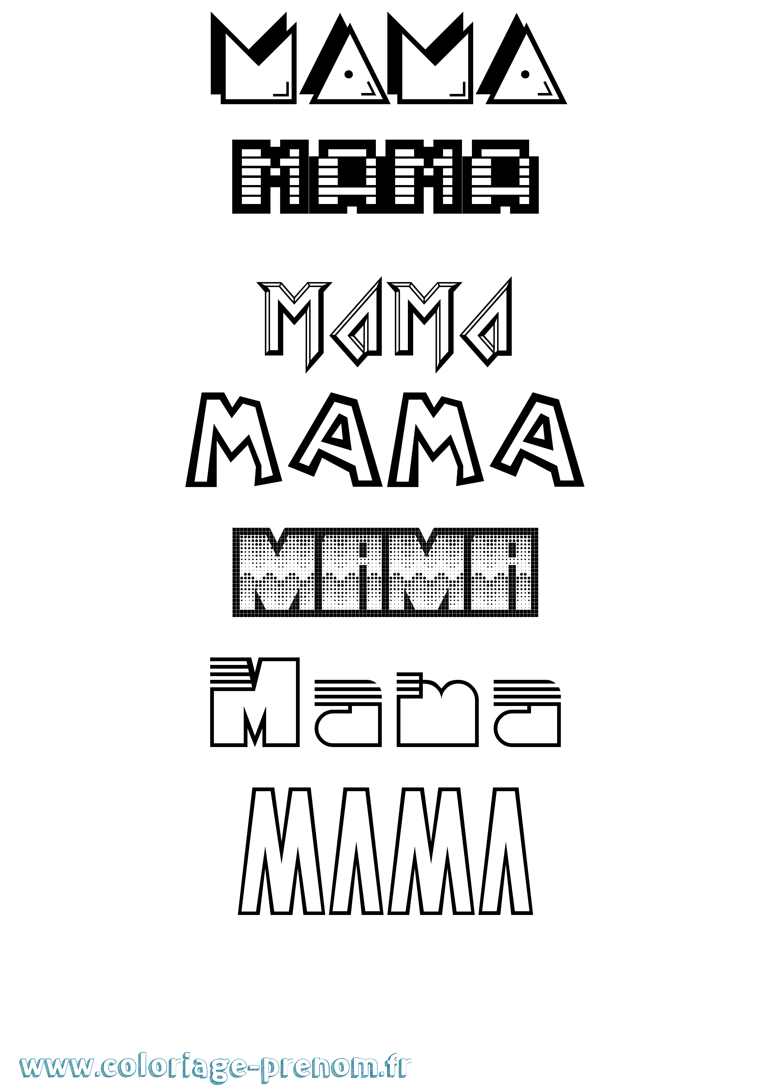 Coloriage Mama Jeux Vidéos Coloriage prénom Mama Jeux Vidéos