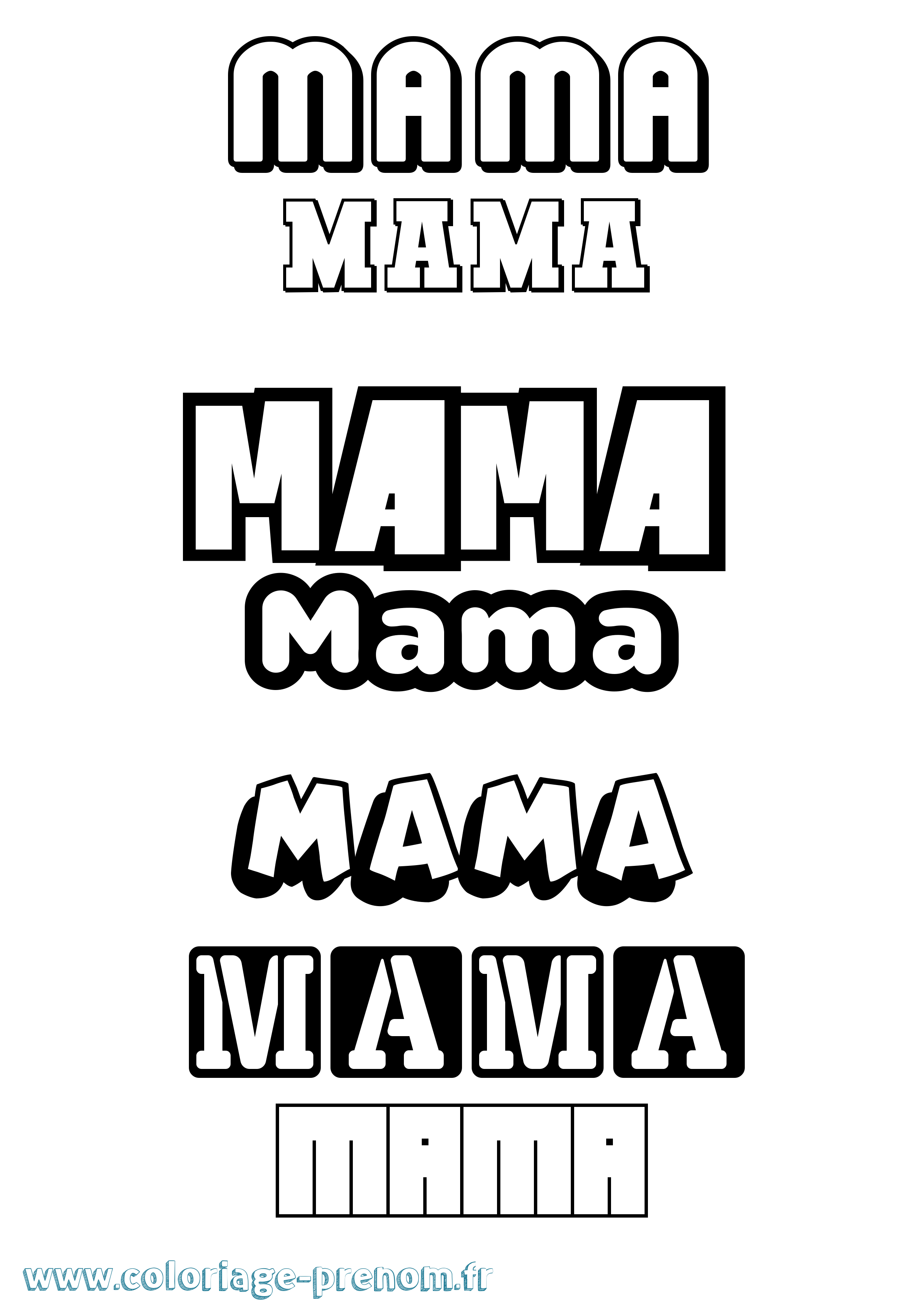 Coloriage Mama Simple Coloriage prénom Mama Simple