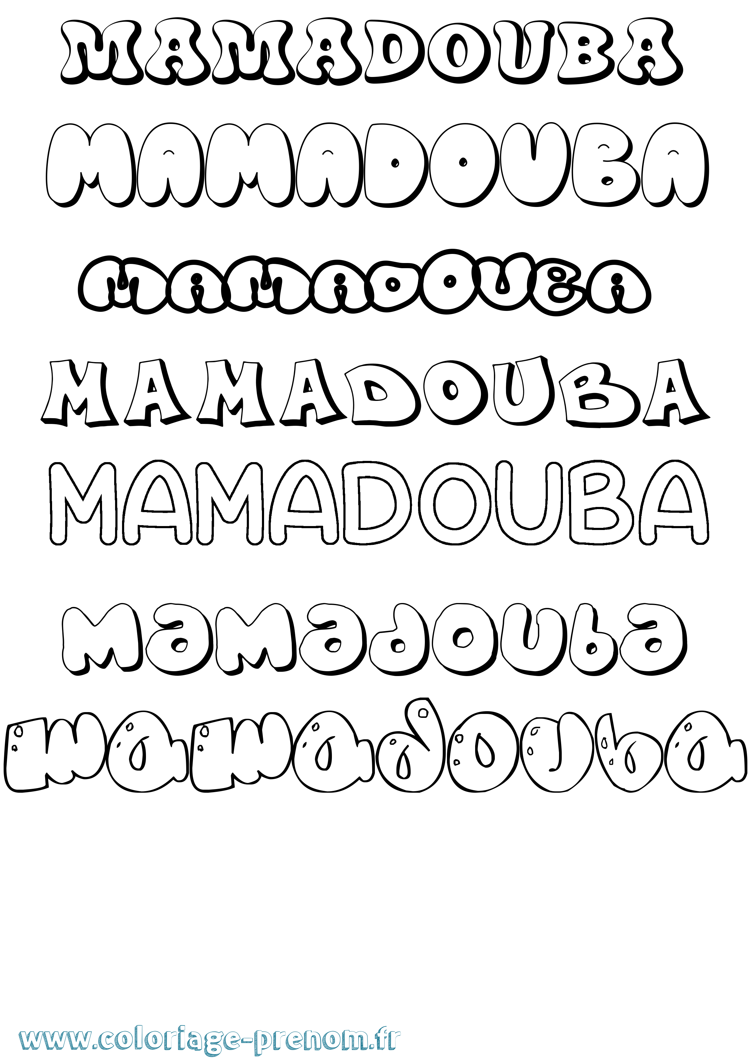 Coloriage Mamadouba Bubble Coloriage prénom Mamadouba Bubble
