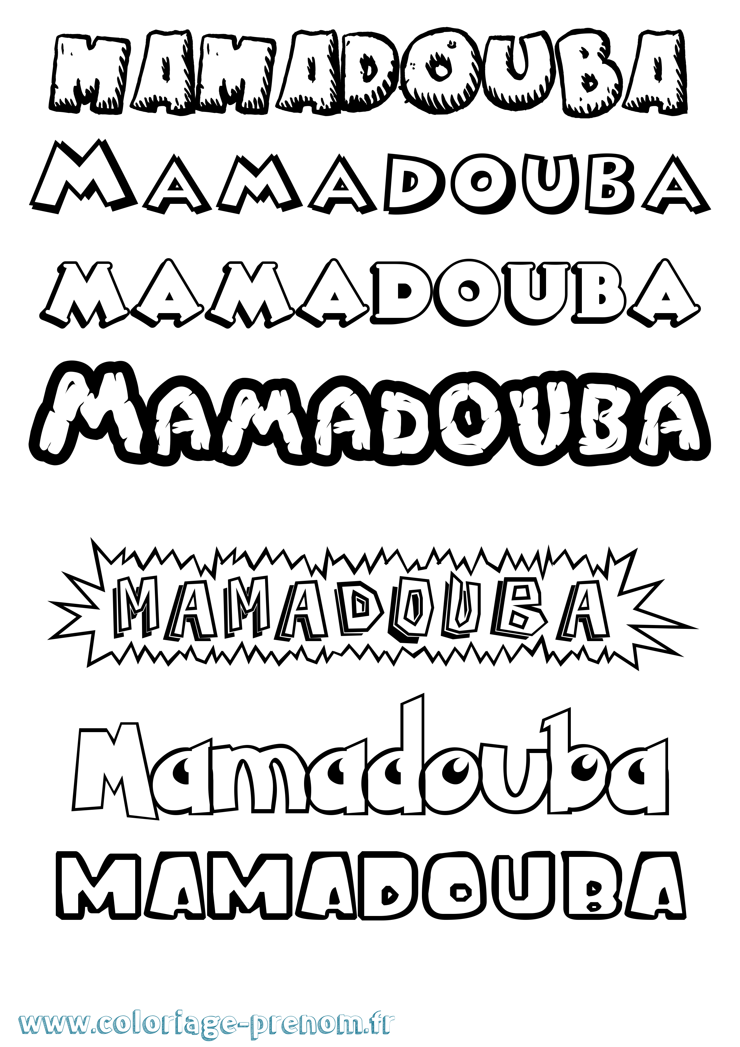Coloriage Mamadouba Dessin Animé Coloriage prénom Mamadouba Dessin Animé