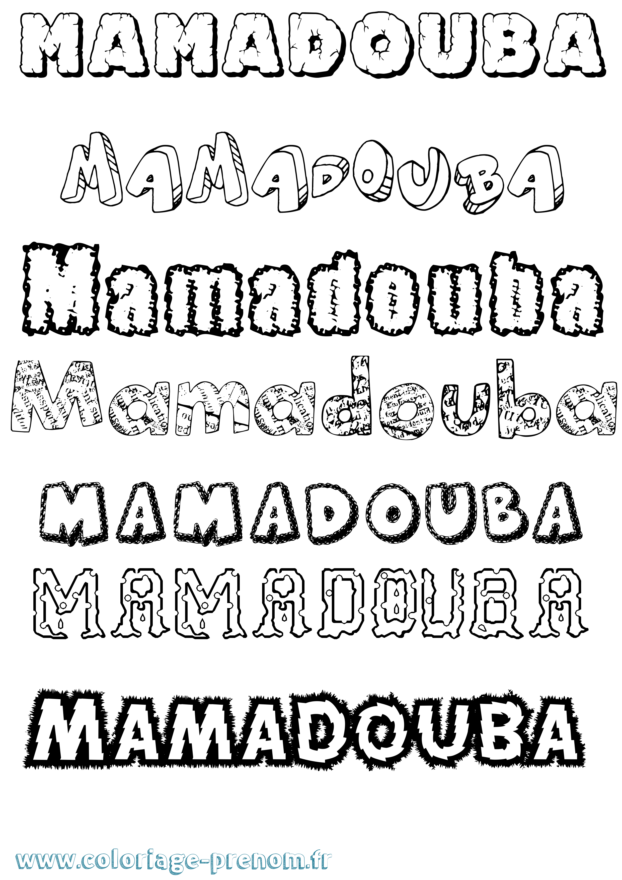 Coloriage Mamadouba Destructuré Coloriage prénom Mamadouba Destructuré