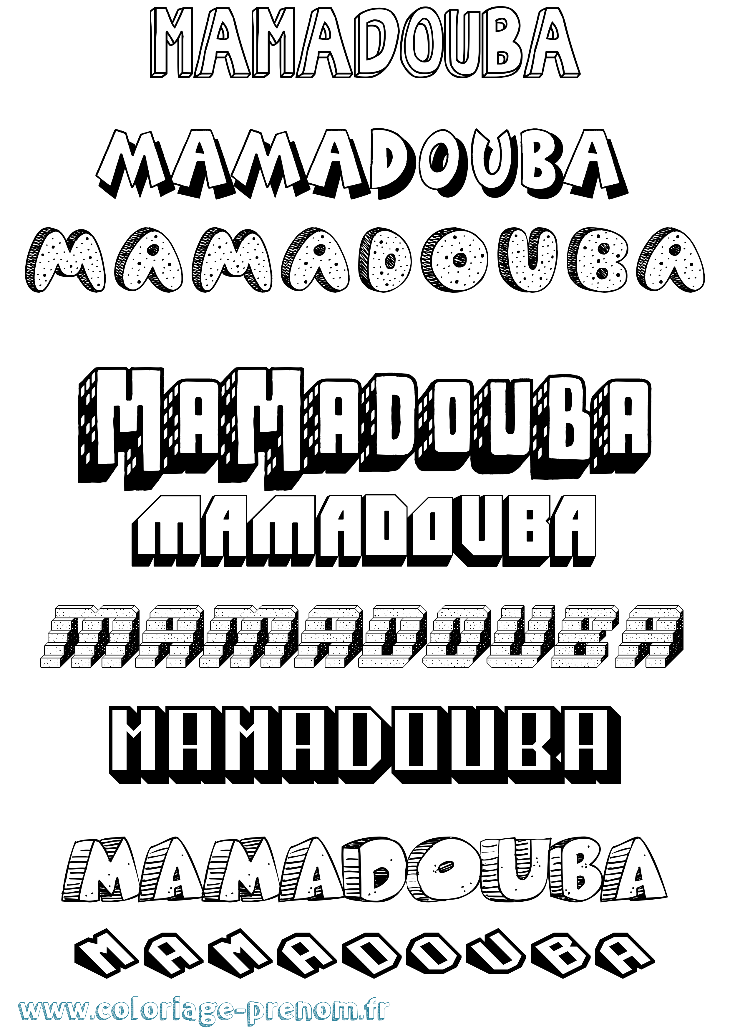 Coloriage Mamadouba Effet 3D Coloriage prénom Mamadouba Effet 3D